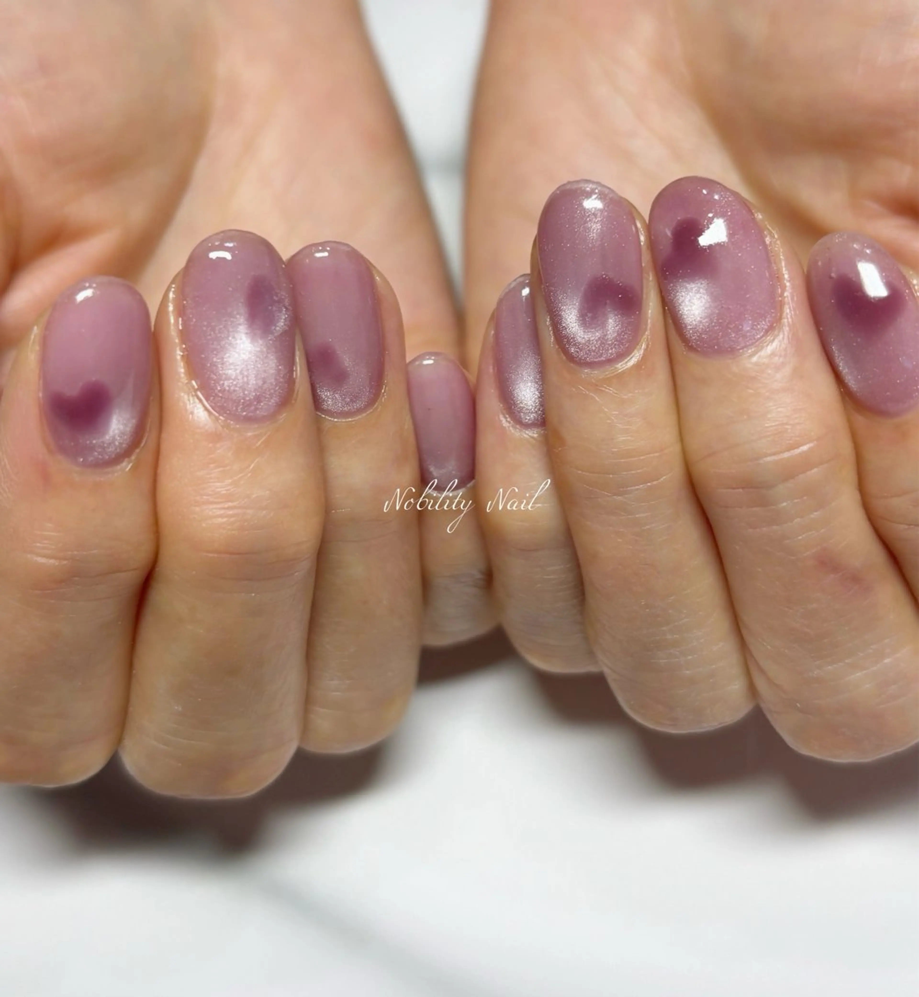 ネイル アートネイル ジェルネイル ハート マグネットネイル ネイルサロンNobilityNail所属・風口 麻由子のネイルデザイン