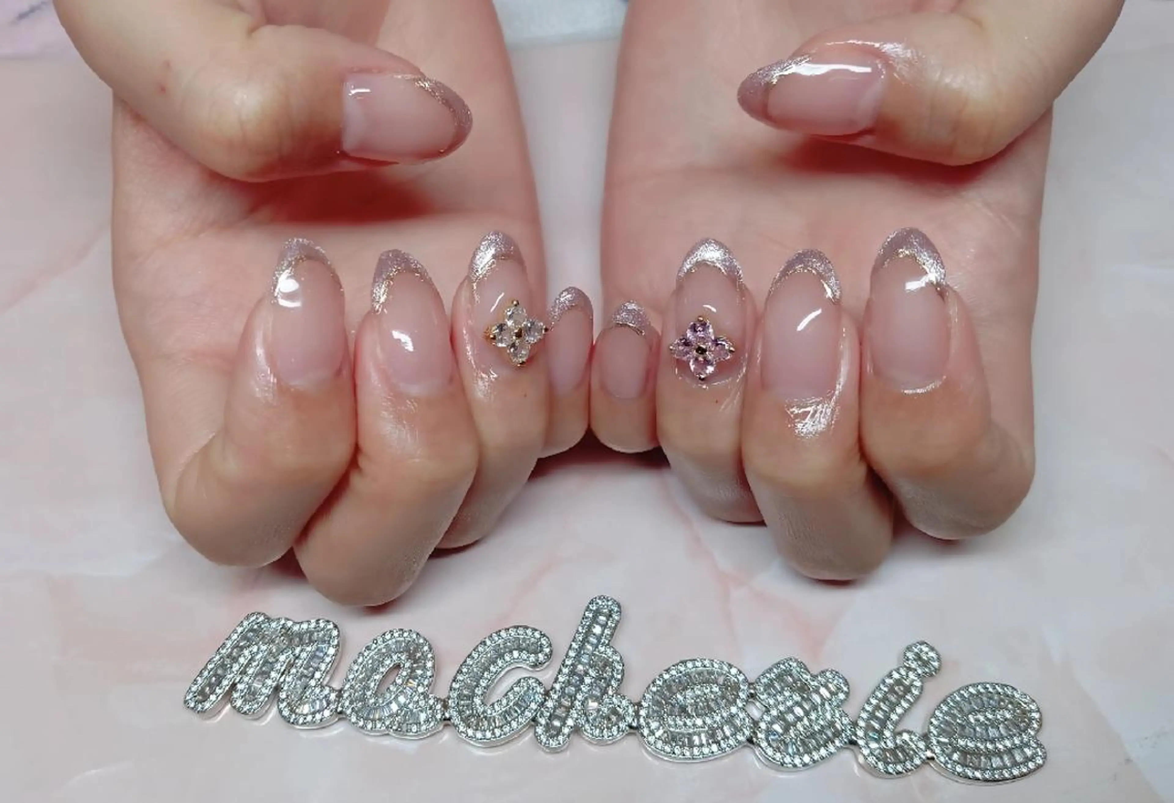 ネイル フレンチネイル マグネットネイル マグネットフレンチ ハンドネイル Nail Salon macherieのネイルデザイン