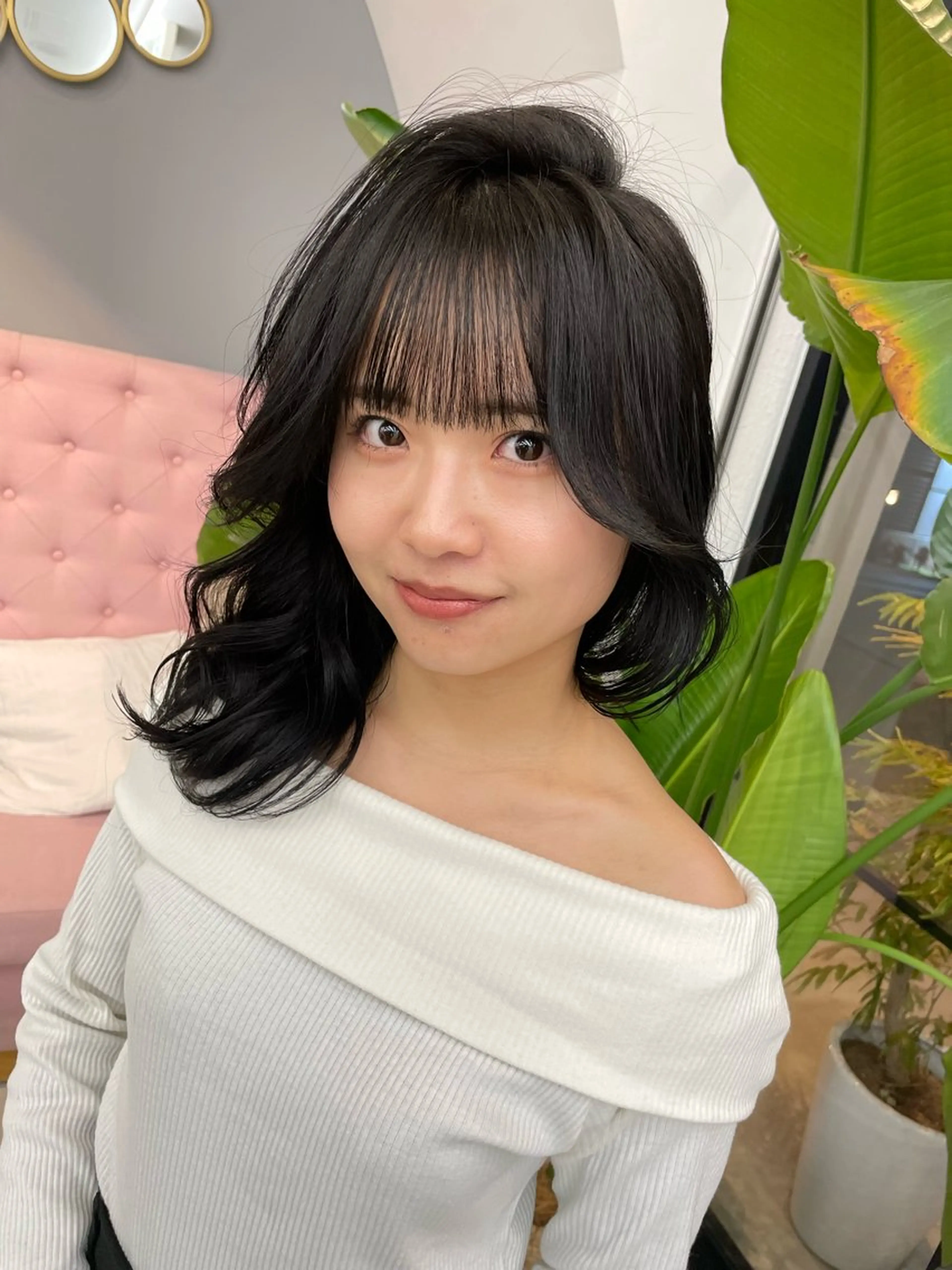 ミディアム 韓国風レイヤーカット 松葉翔のヘアスタイル