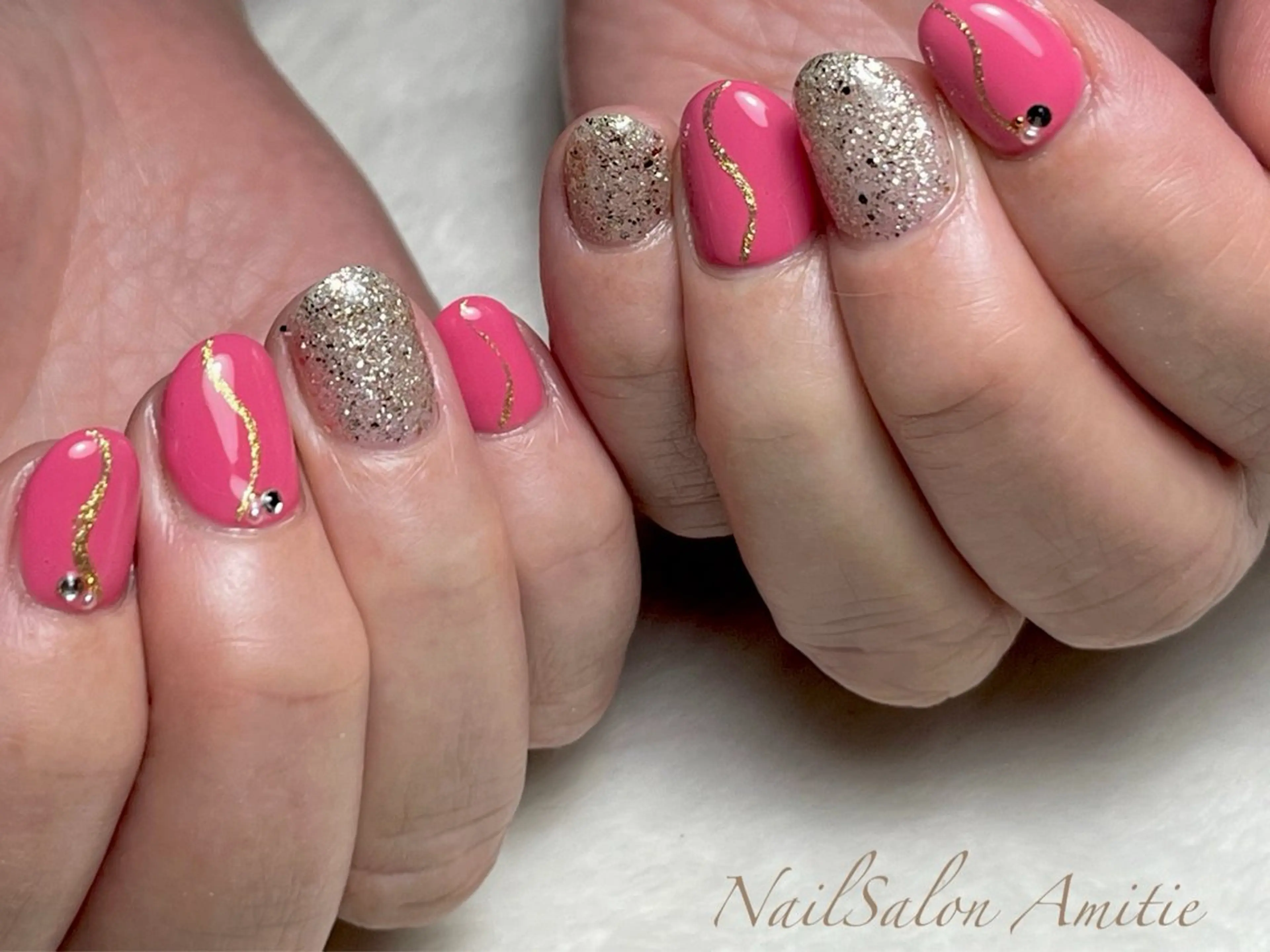 ネイル ショートネイル ハンドネイル NailSalon Amitieのネイルデザイン