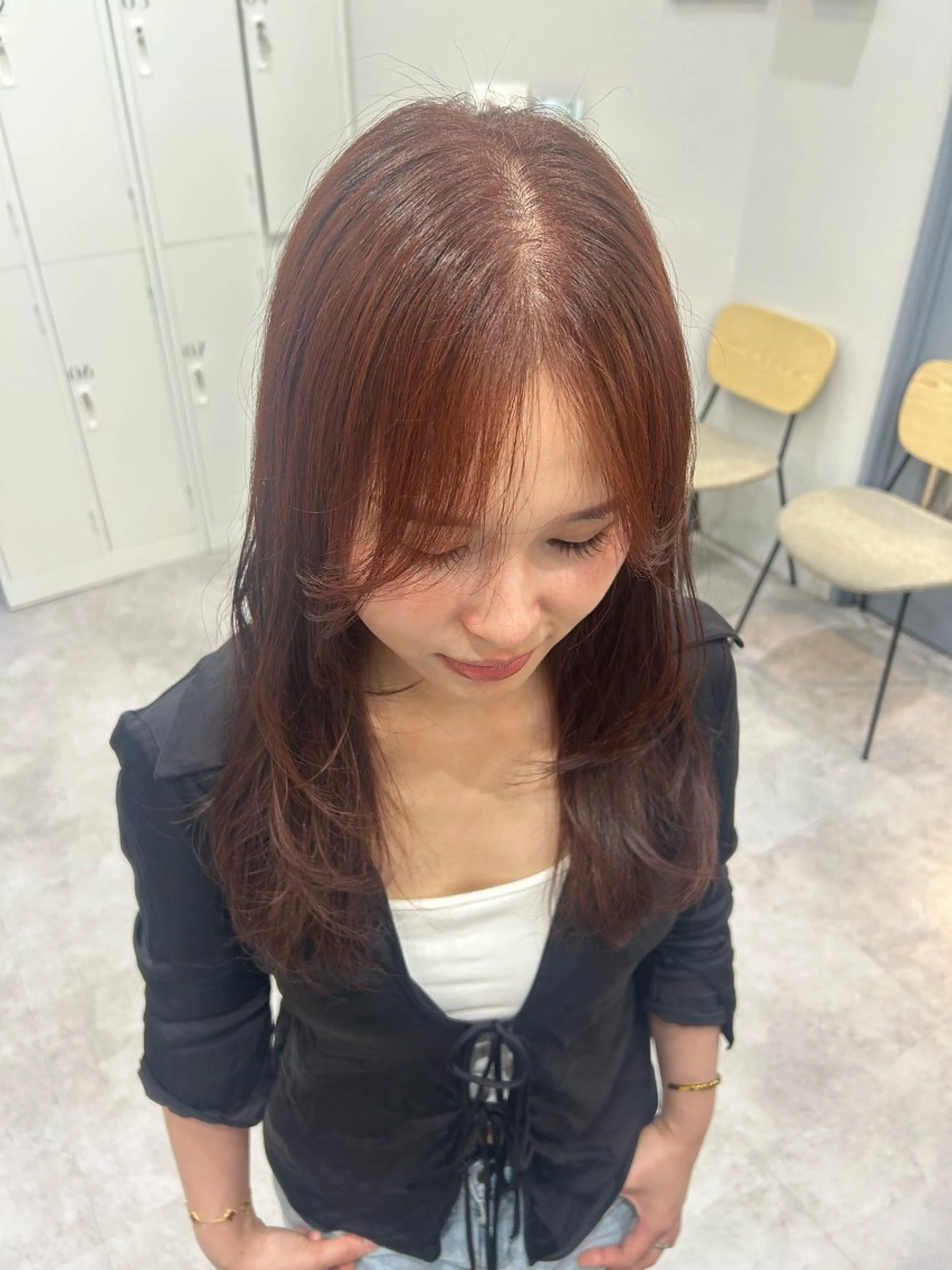 ミディアム カラー ヘアアレンジ レイヤーカット ヘアカラー ボブ /ニュアンス/ satomi🧸💖のヘアスタイル