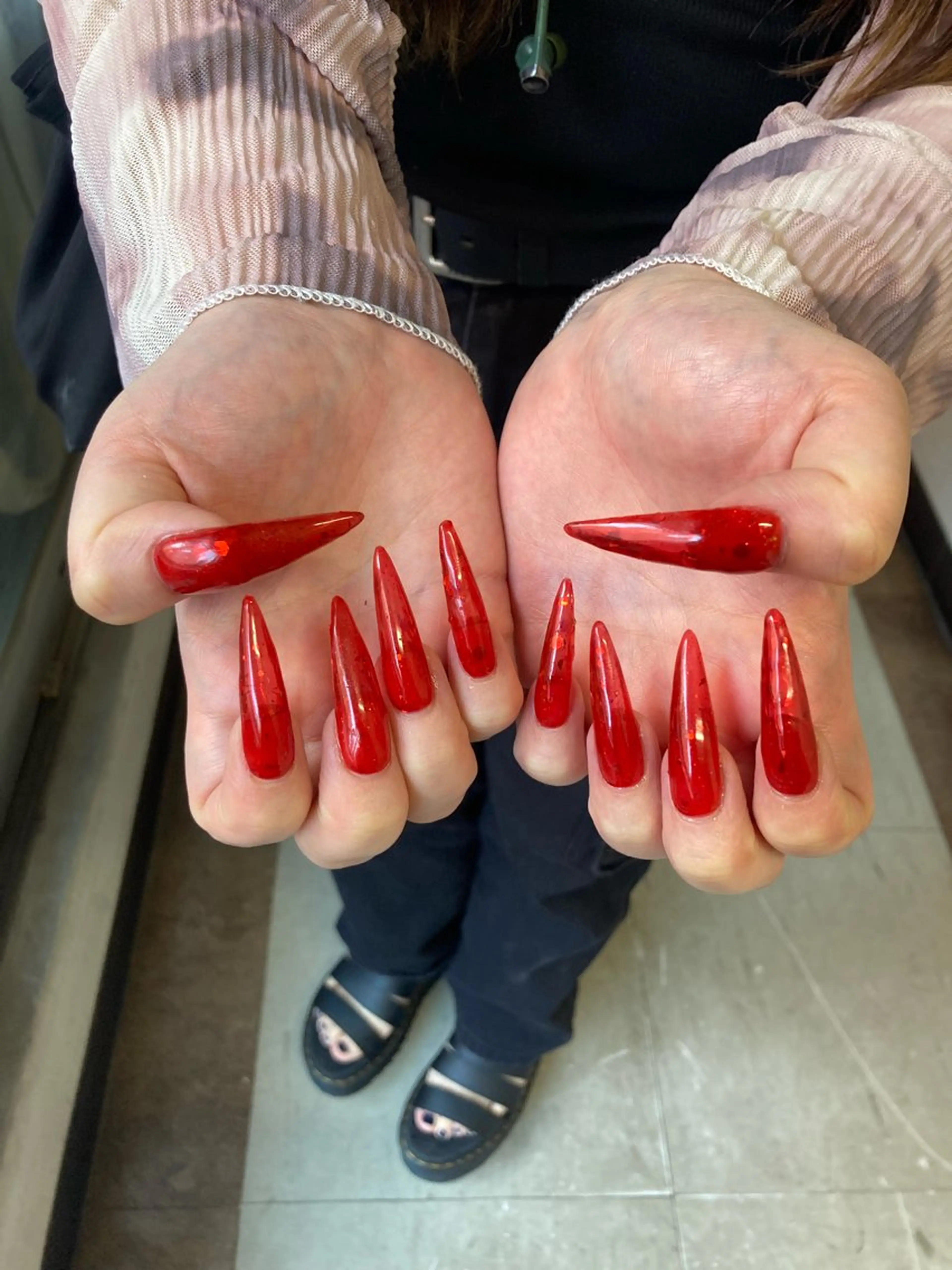 〈LA発🇺🇸アプレgelX10本長さ出し〉90分内フルアート Mサイズの写真