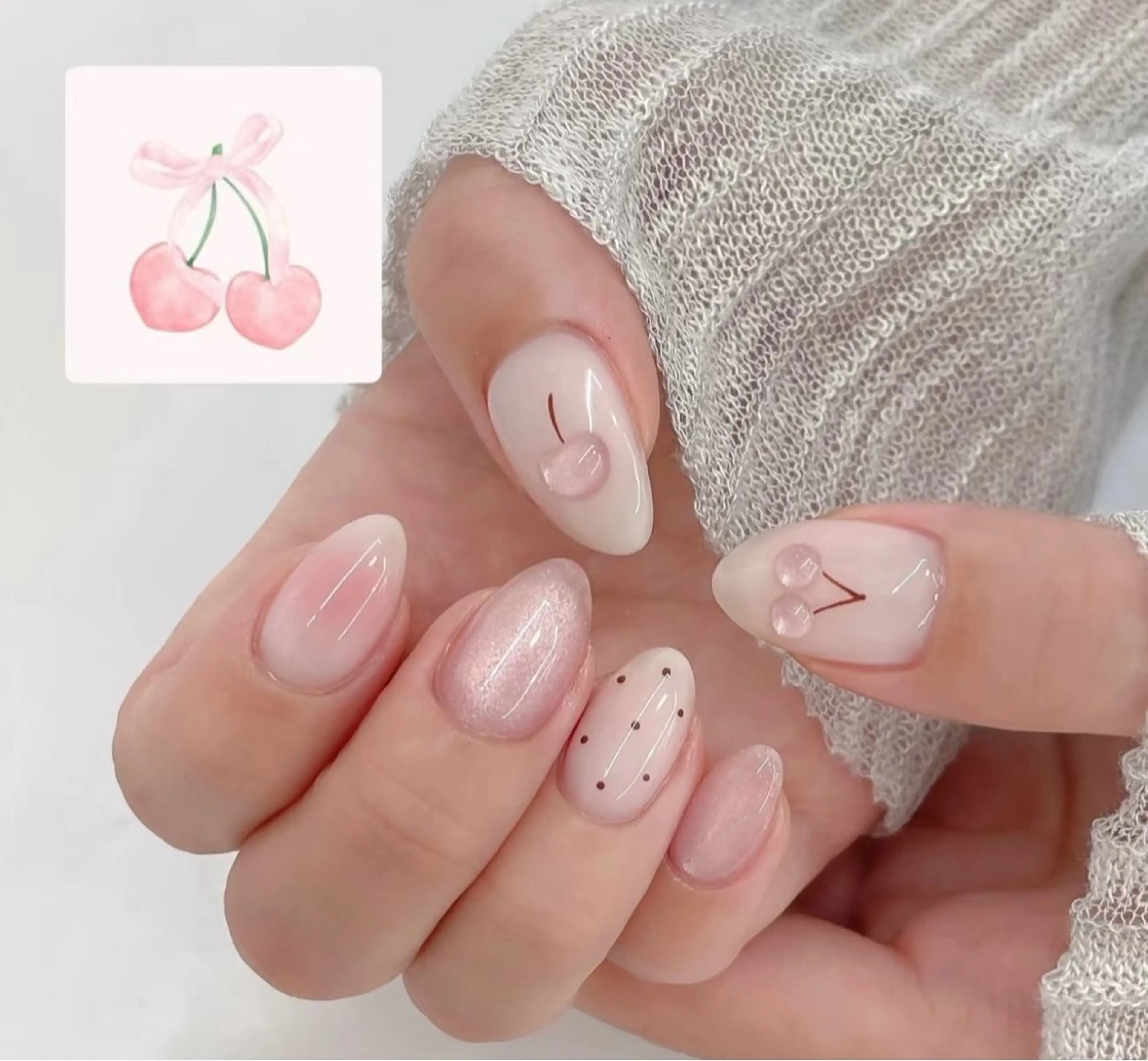 ネイル オーロラネイル ブラウン チークネイル 成人式 長さ出し ハンドネイル ハンドケア NEW NAIL 池袋のネイルデザイン