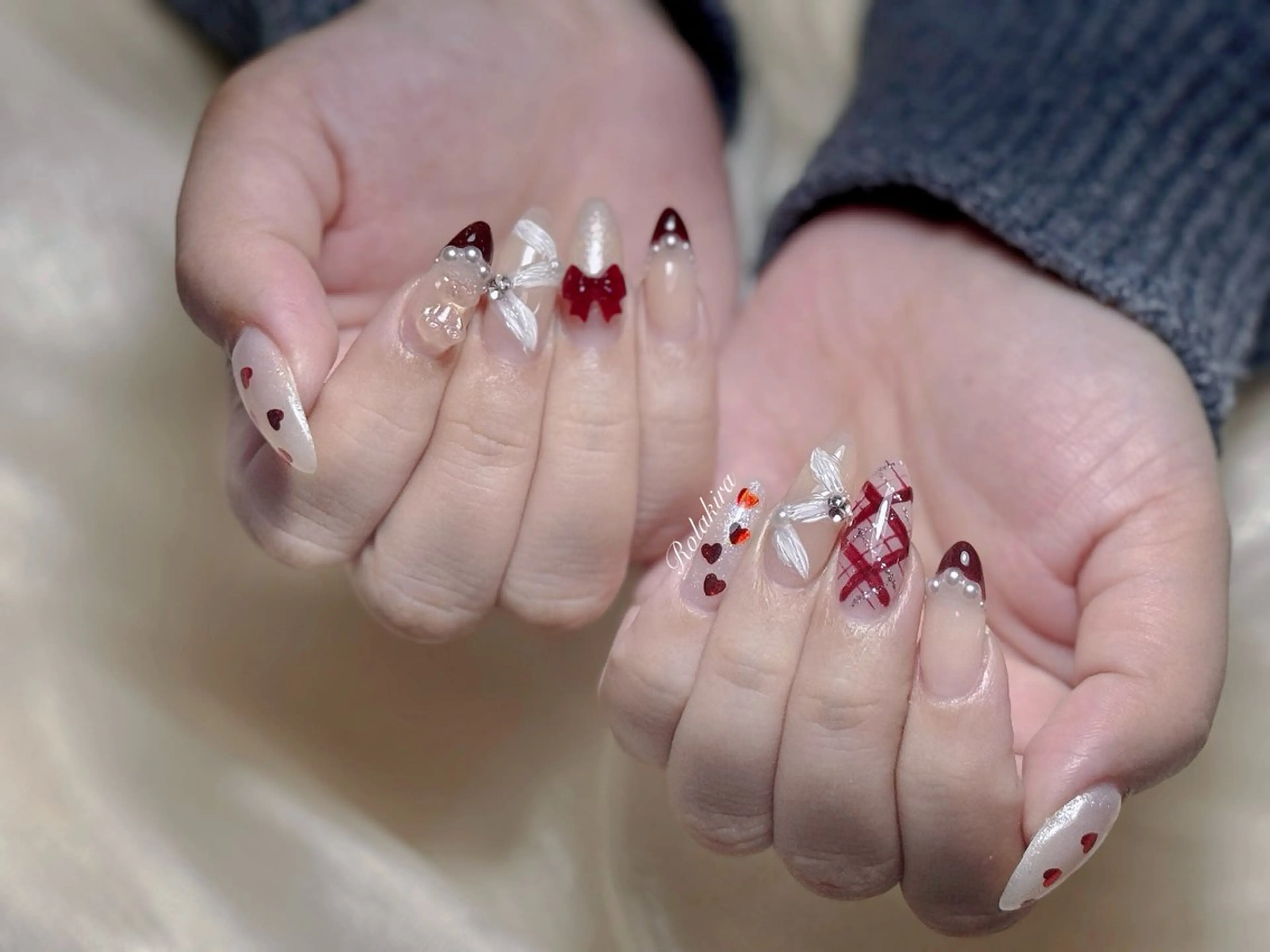 ネイル チークネイル 長さ出し フレンチネイル ジェルネイル 韓国ネイル ハンドネイル Rola kira nail salon所属・Rola kira 麗のネイルデザイン