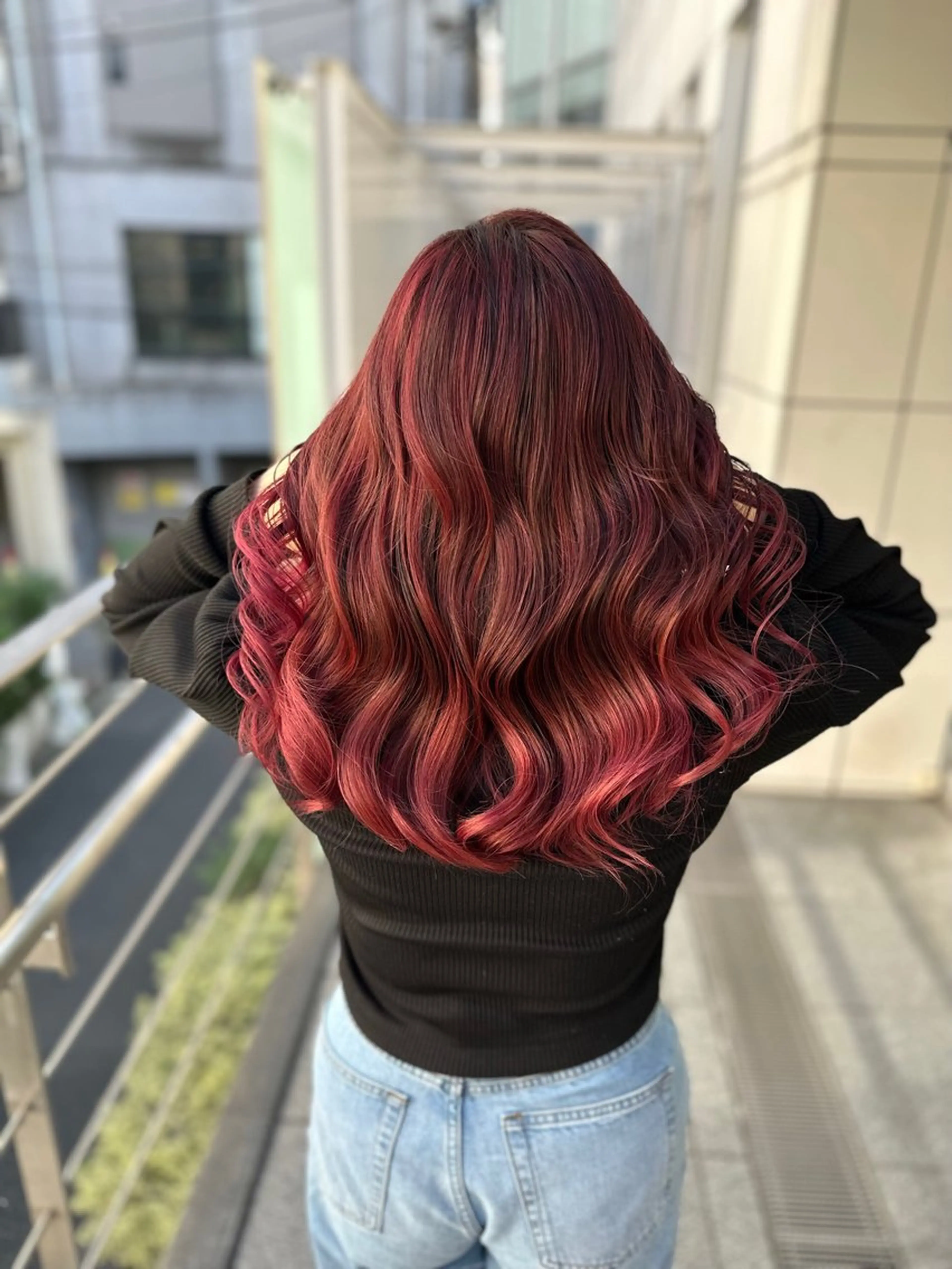 ロング カラー バレイヤージュ ハイライトカラー ピンクカラー ハイライト レイヤーカット カット ヘアカラー トリートメント BRAIDS💎愛子 大人ハイライト💎のヘアスタイル