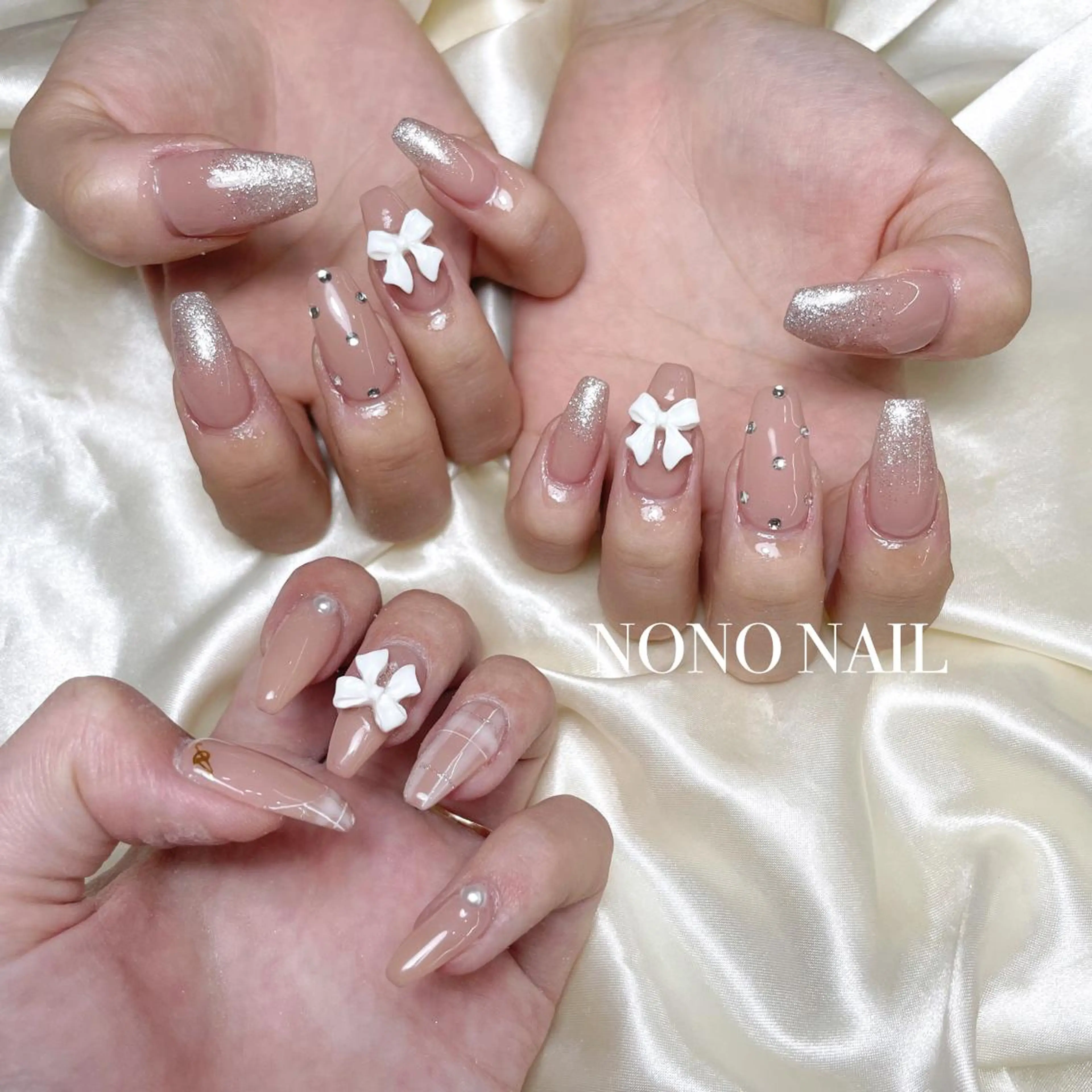 ネイル チークネイル フラッシュネイル ハート キラキラネイル 韓国ネイル ume hairsalon所属・nono/ 熊取ﾈｲﾙｻﾛﾝのネイルデザイン