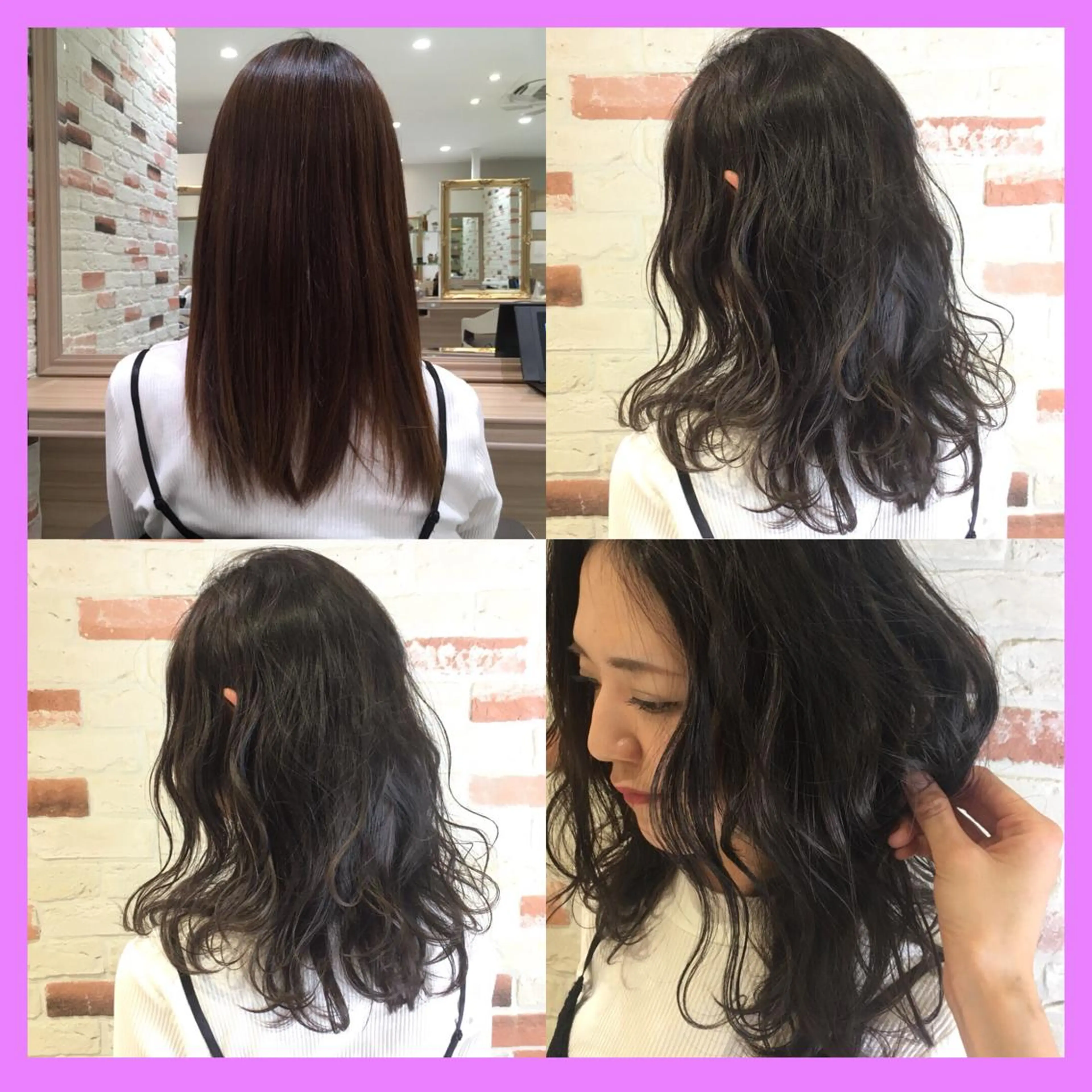 セミロング カラー ブルーカラー 透明感カラー イルミナカラー パープルカラー 推しヘア🎀 NATSUNEのヘアスタイル