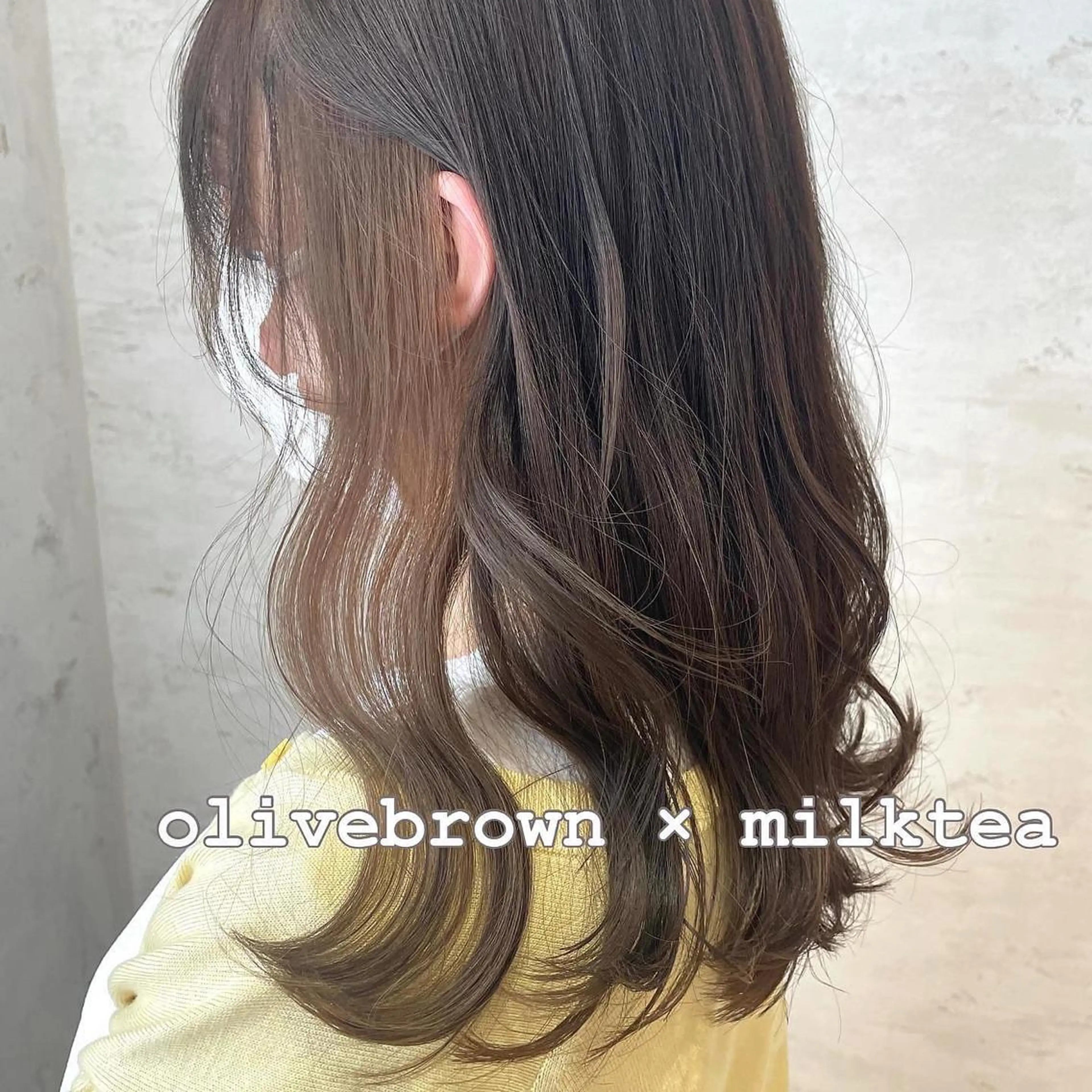 ミディアム カット ヘアカラー トリートメント Kanami/韓国風 /艶カラーのヘアスタイル