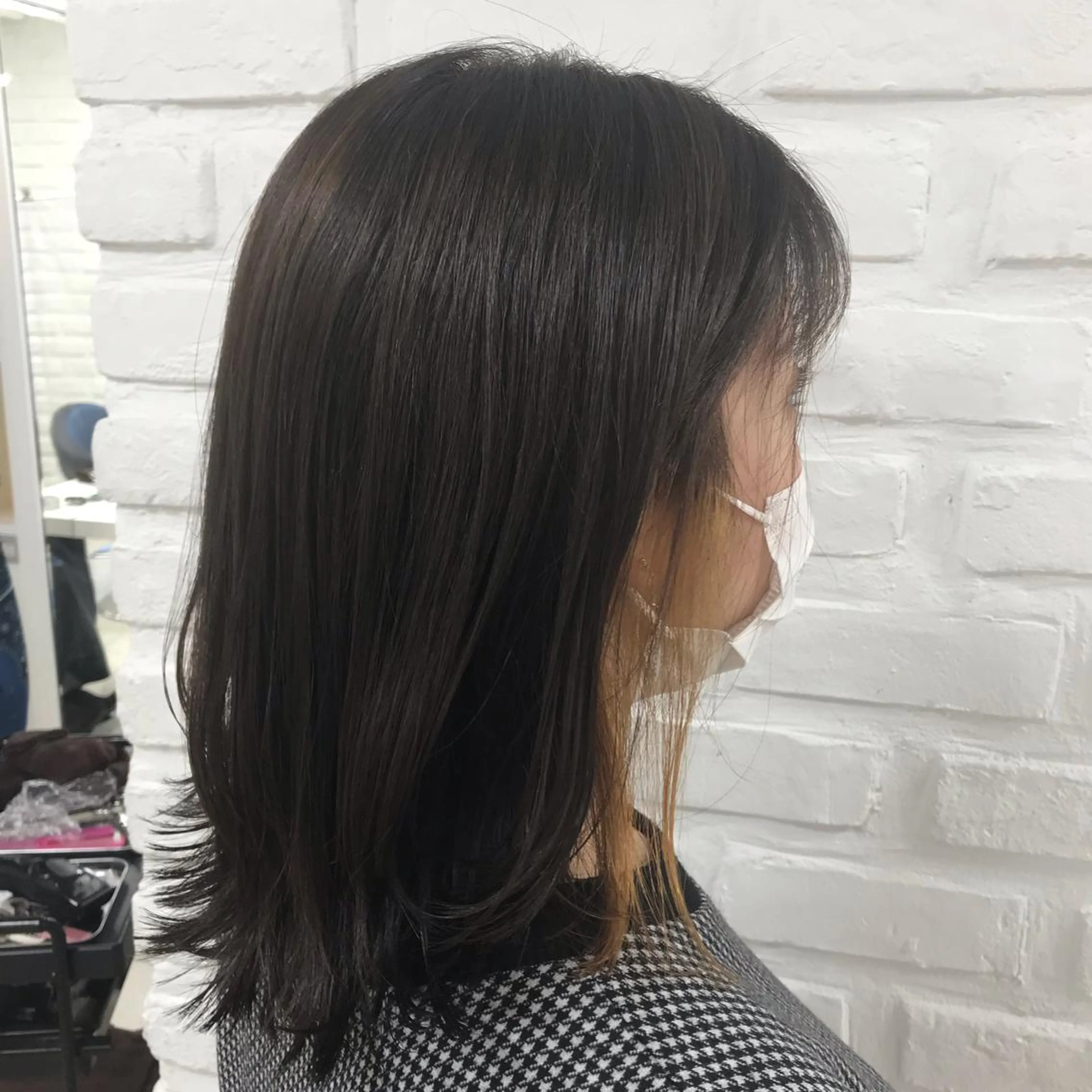 ミディアム カラー ベージュカラー イヤリングカラー ヘアカラー トリートメント 【暖色カラー特化】 中山由梨のヘアスタイル