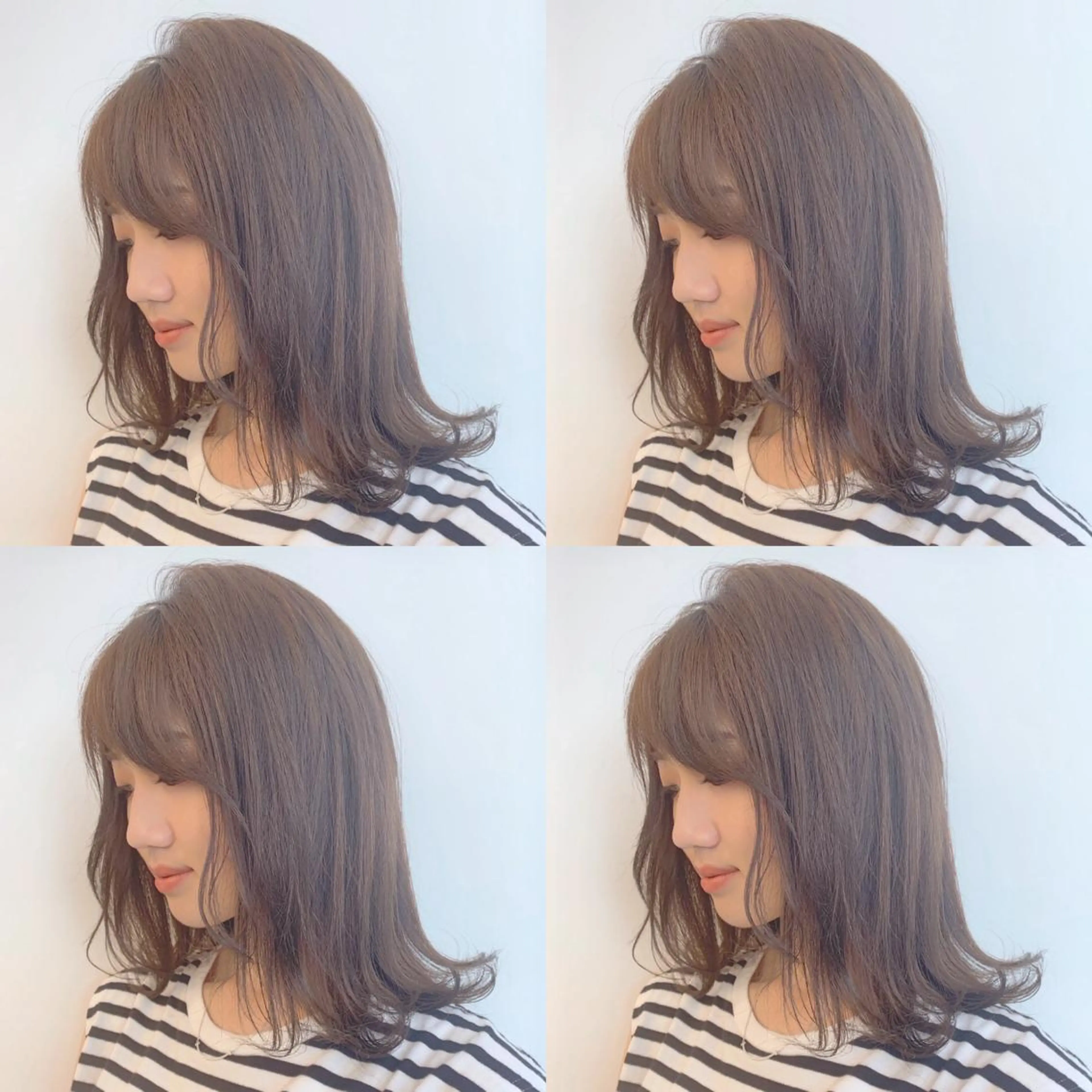 ミディアム 透明感/オリーブ/ グレージュ/YUKAのヘアスタイル