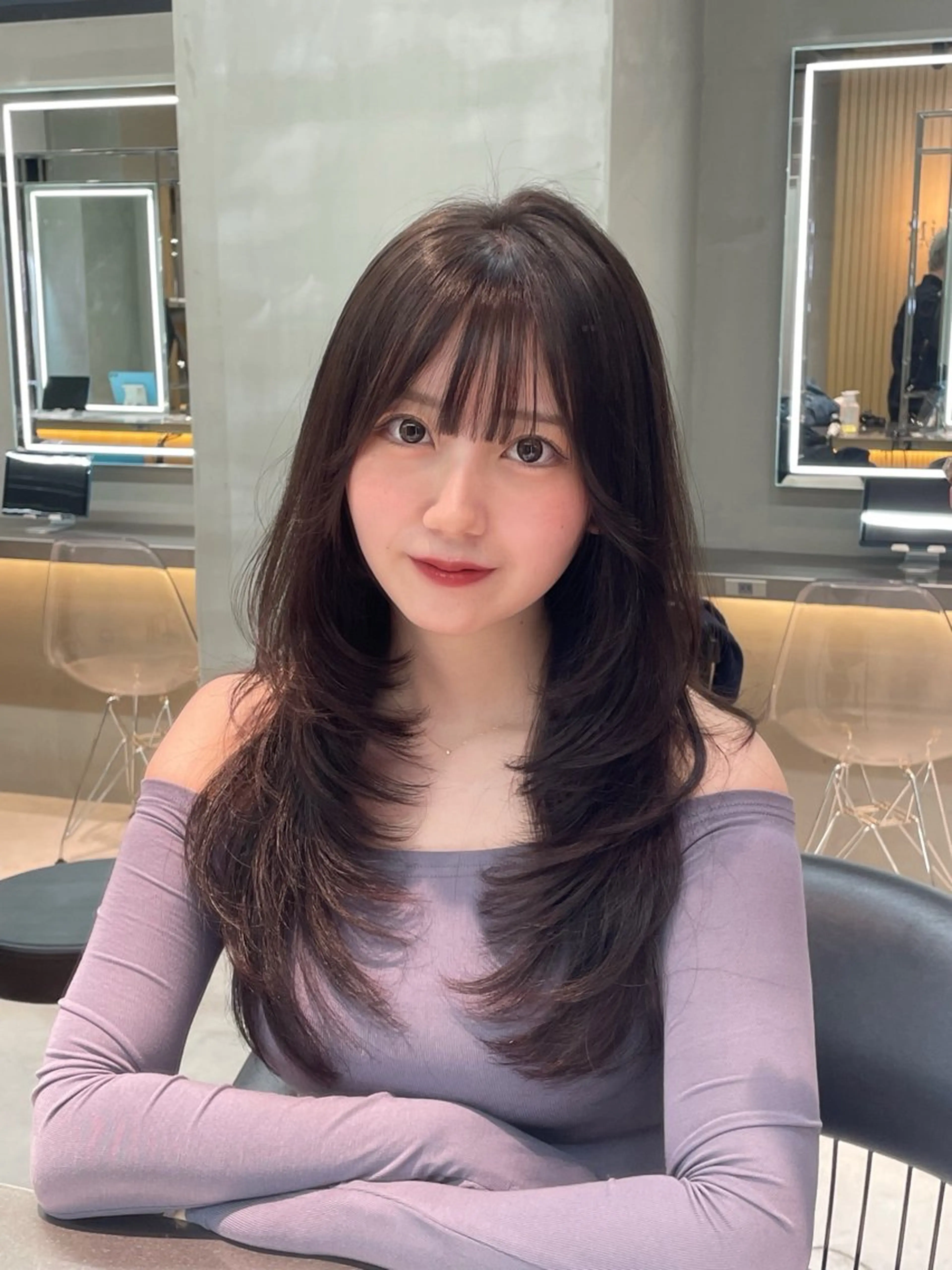 ロング カット トリートメント ヘッドスパ ヘアセット 韓国ヘア/レイヤー Londエレンのヘアスタイル