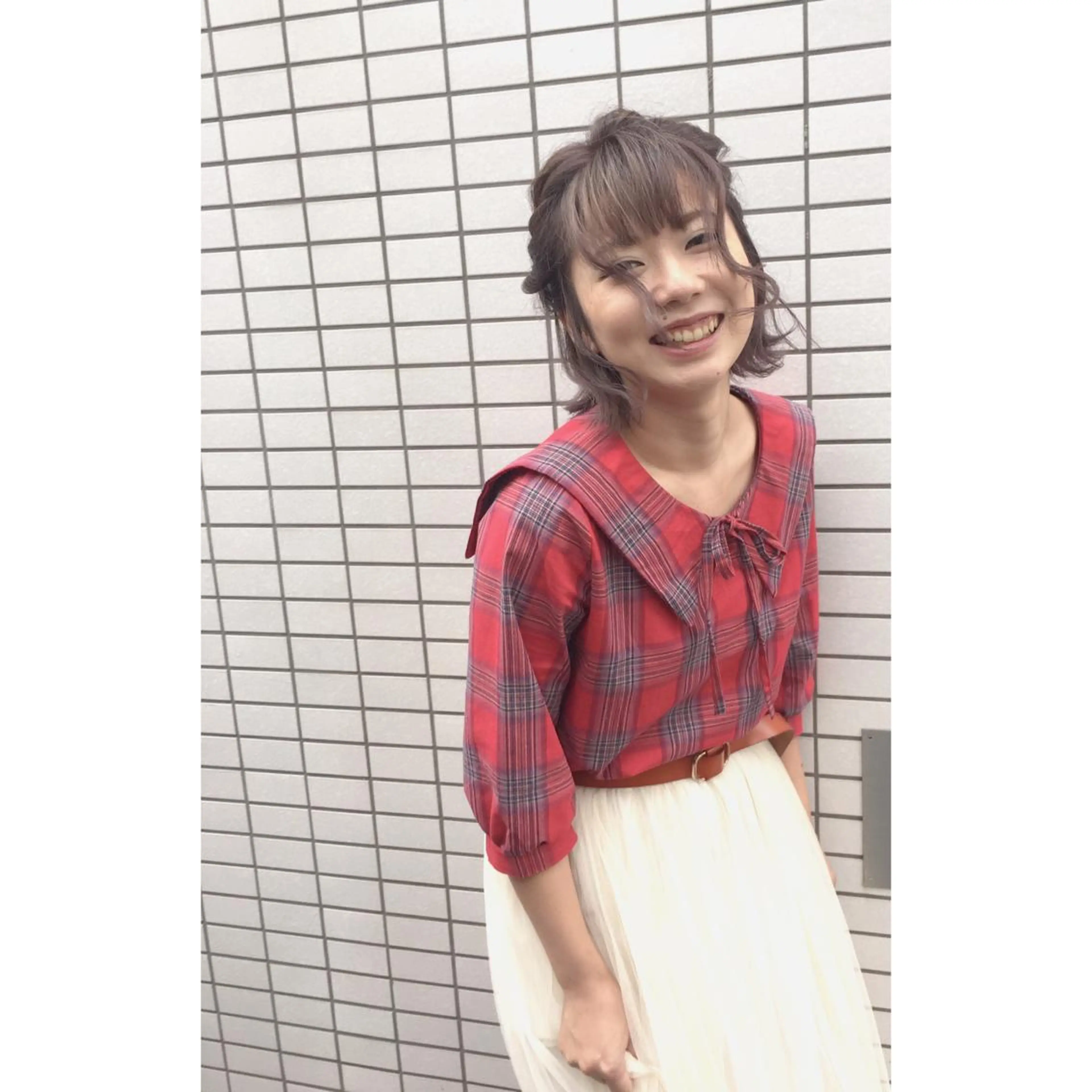 ミディアム カラー fio マナミのヘアスタイル