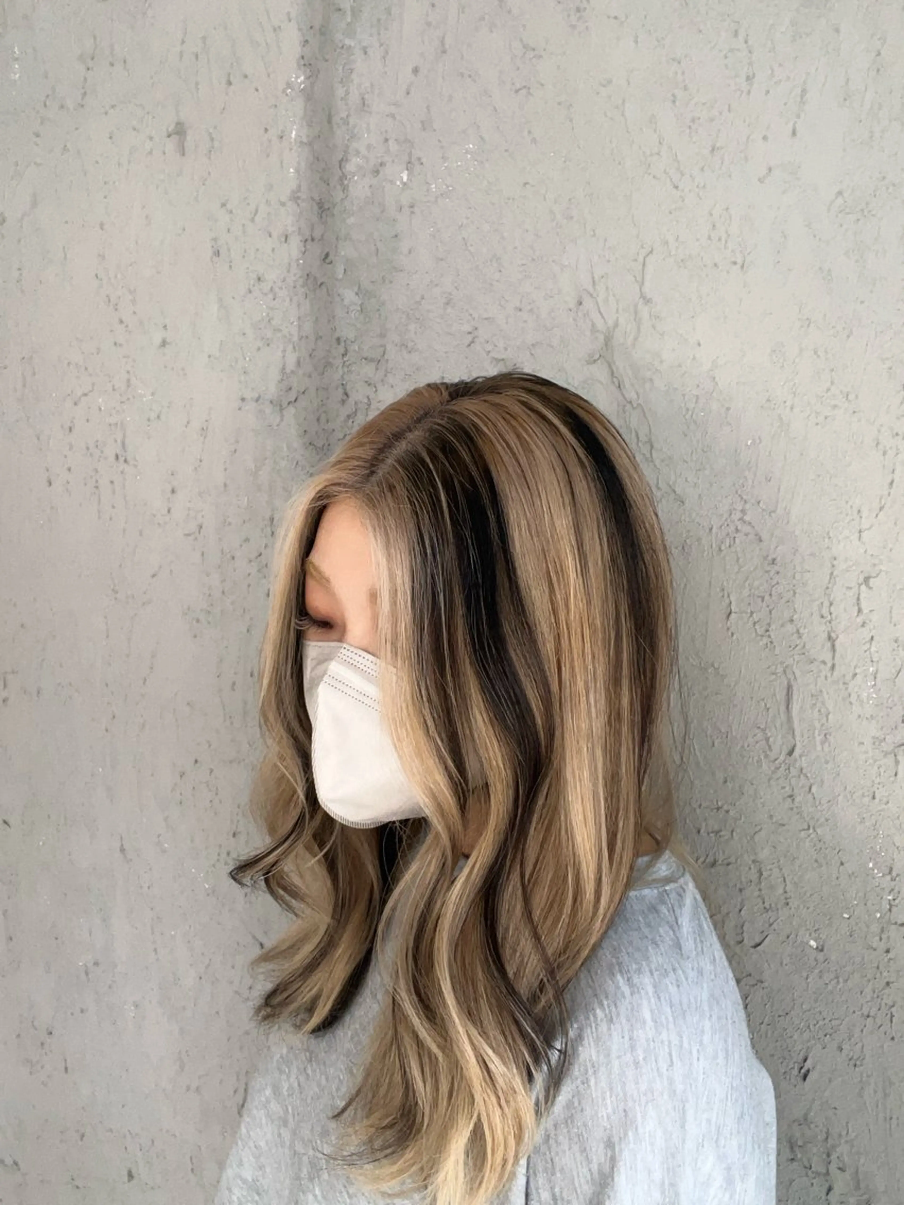 セミロング カラー ヘアカラー Mariana雛/ 西大分/ハイライトのヘアスタイル