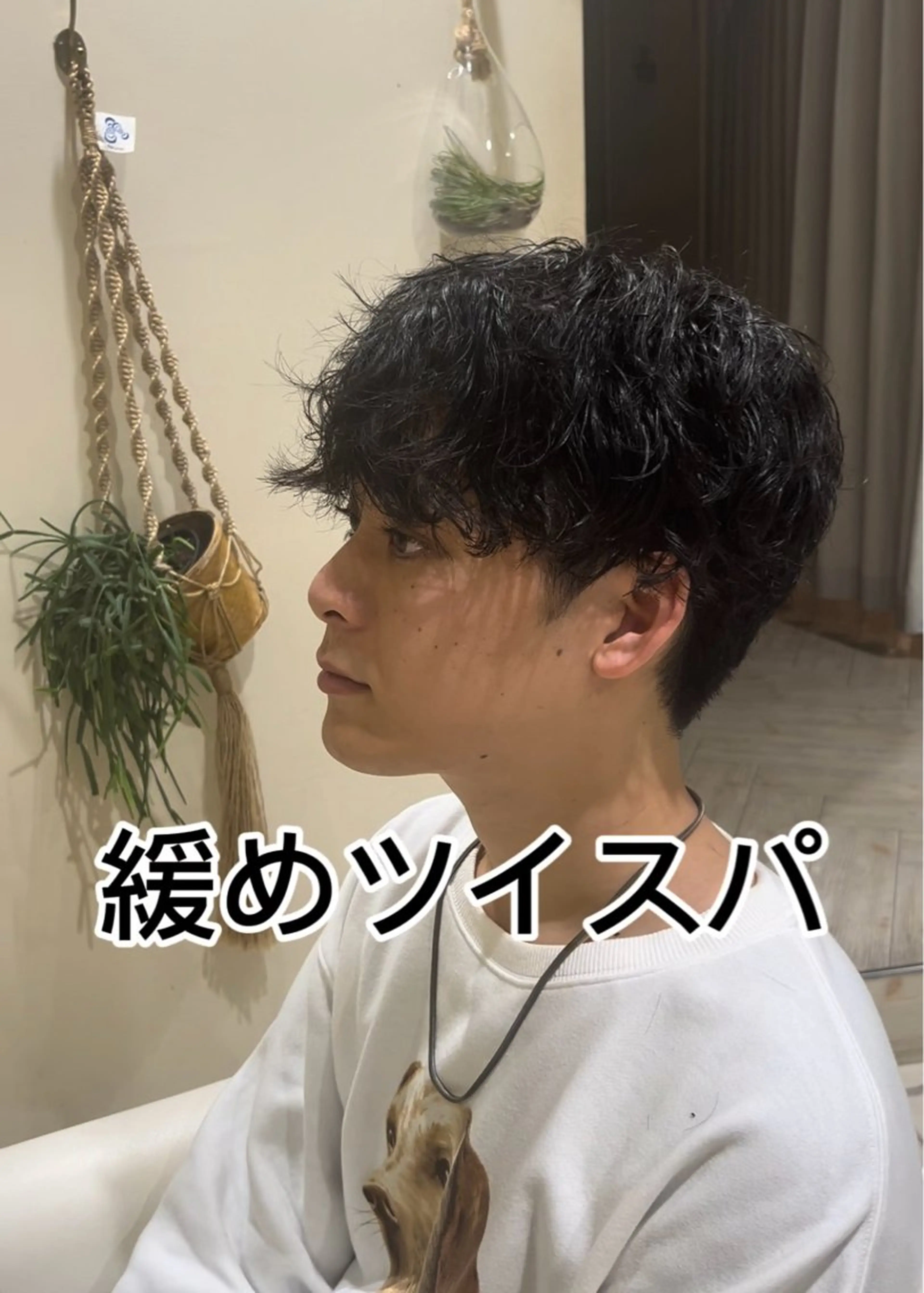 ショート パーマ メンズ メンズパーマ スパイラルパーマ CYAN.所属・山口 陸のヘアスタイル