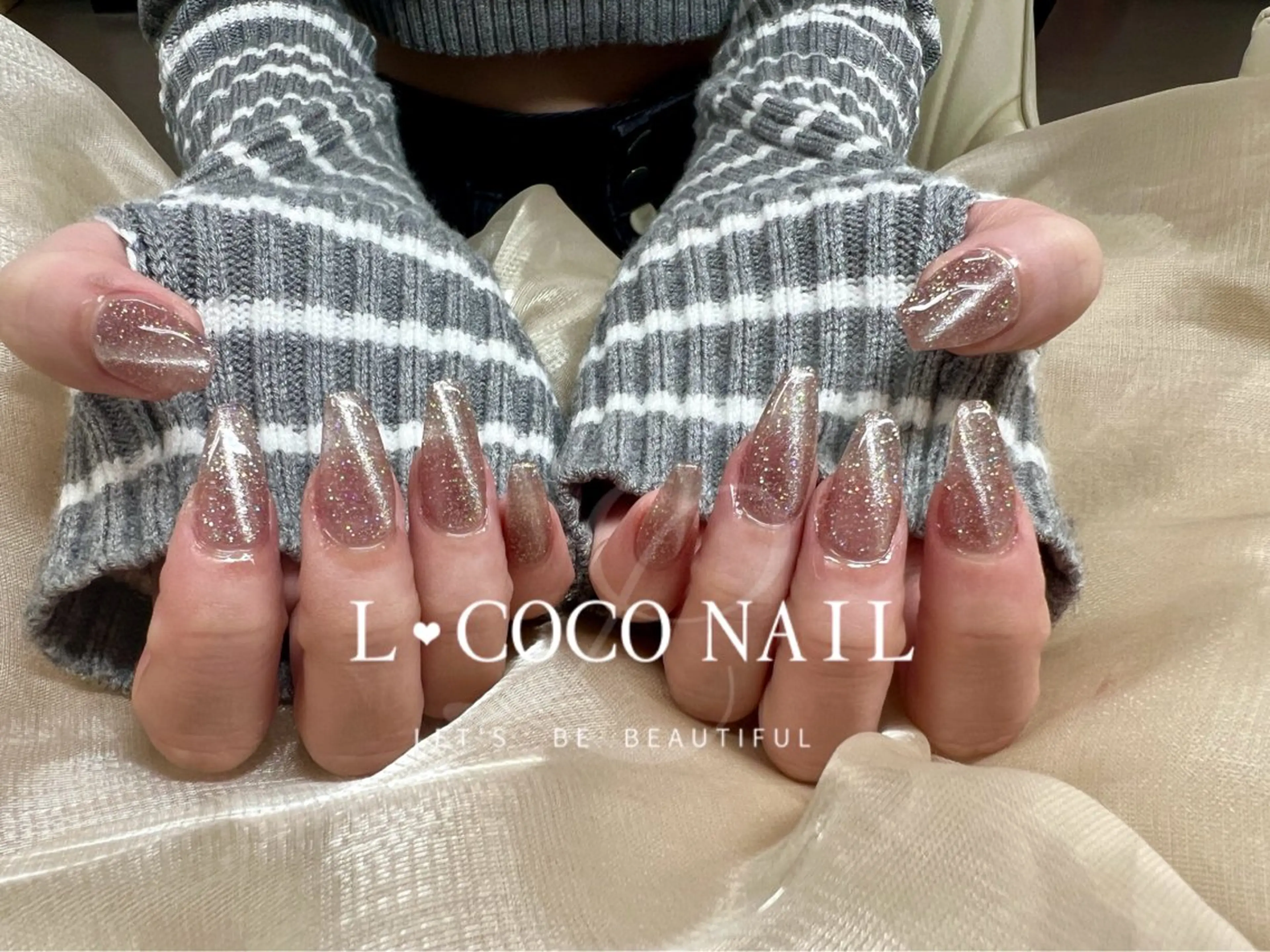 ネイル キラキラネイル マグネットネイル L·COCO Nail所属・L♡ COCO nailのネイルデザイン