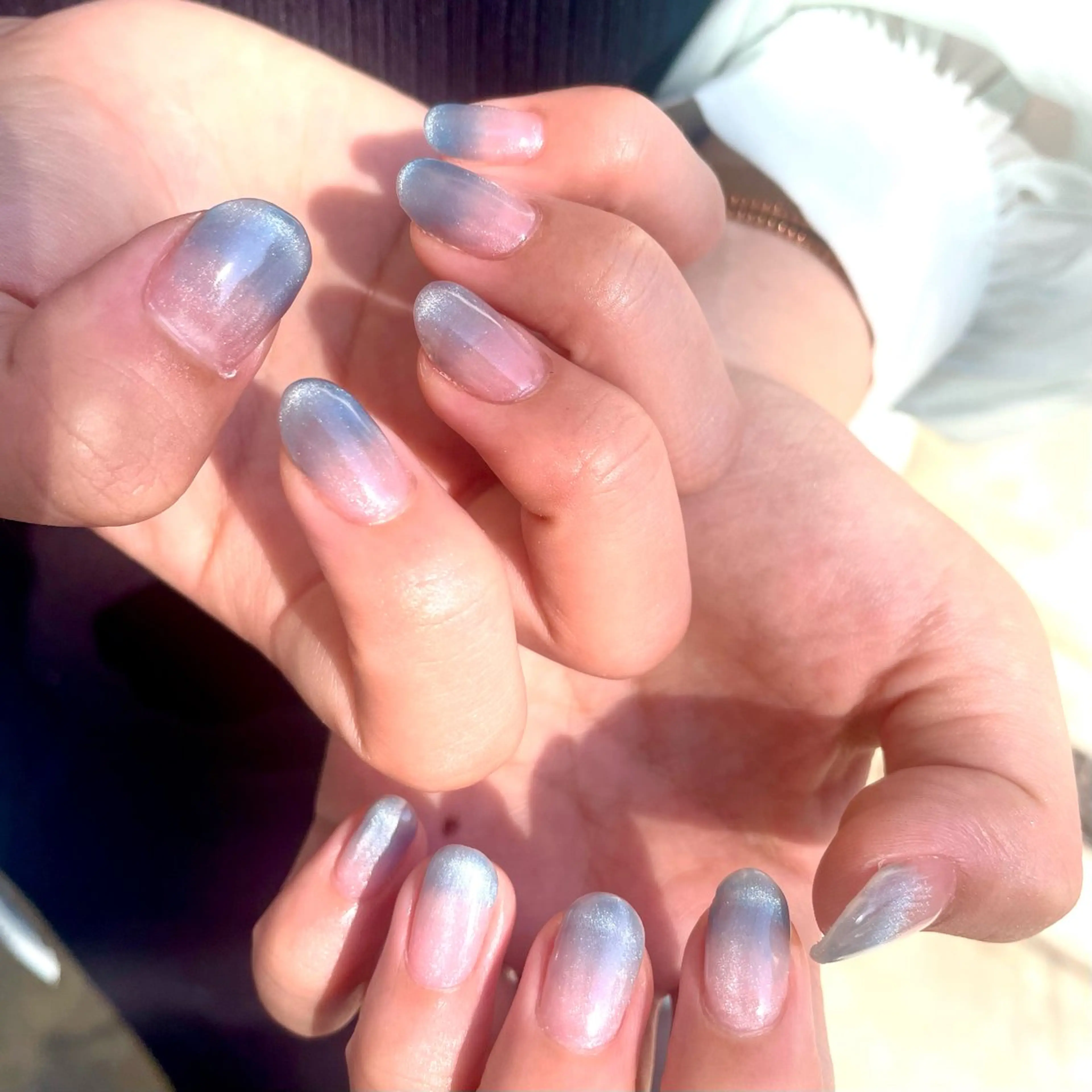 ネイル アートネイル ブルー フラワーネイル グラデーション 韓国ネイル Seemly 千田町店所属・フラワーパラジェル 🌸シームリーエミのネイルデザイン