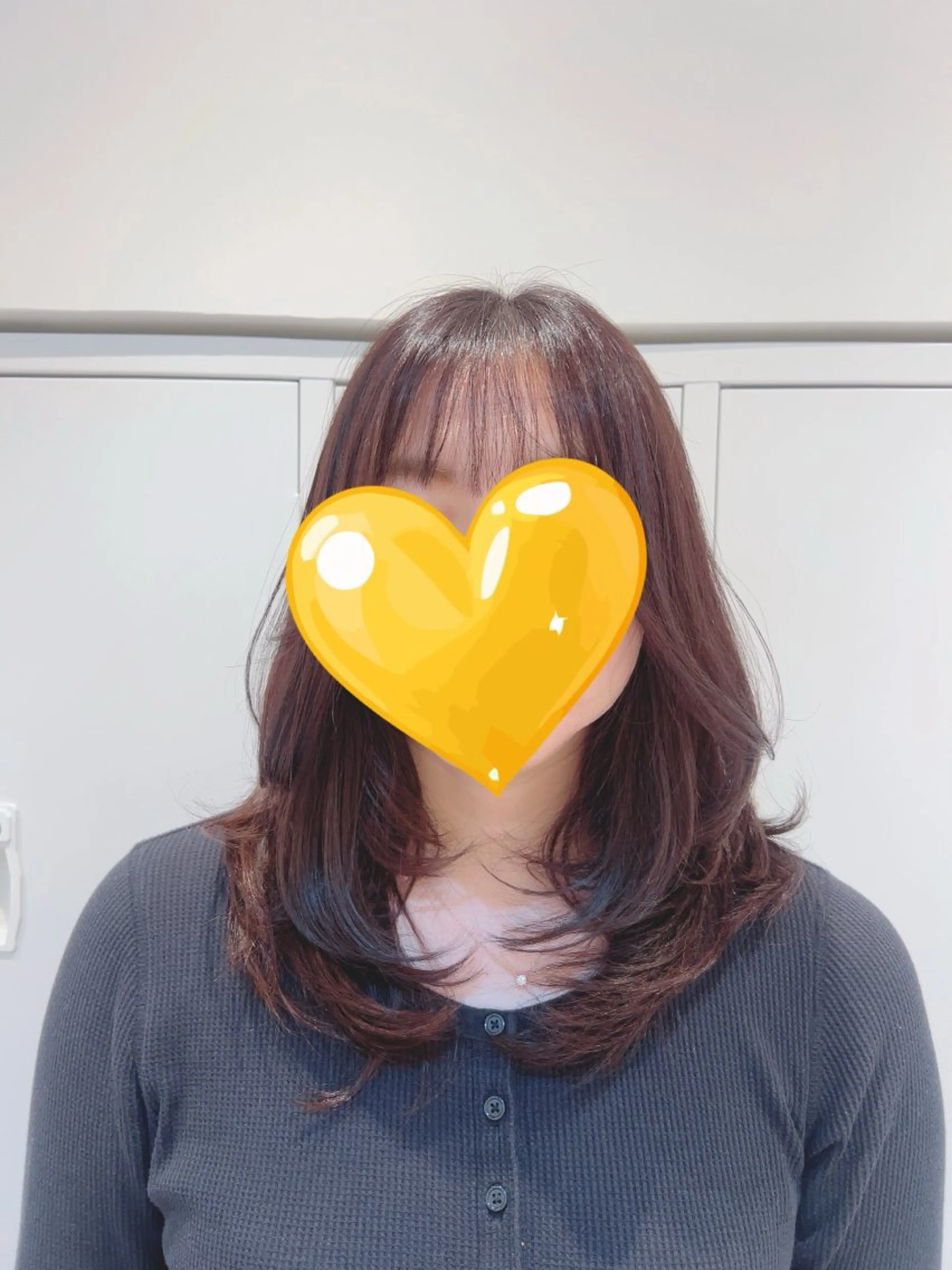 セミロング カラー 伸ばしかけ レイヤーカット カット ヘアカラー トリートメント 韓国ヘア nanahaのヘアスタイル