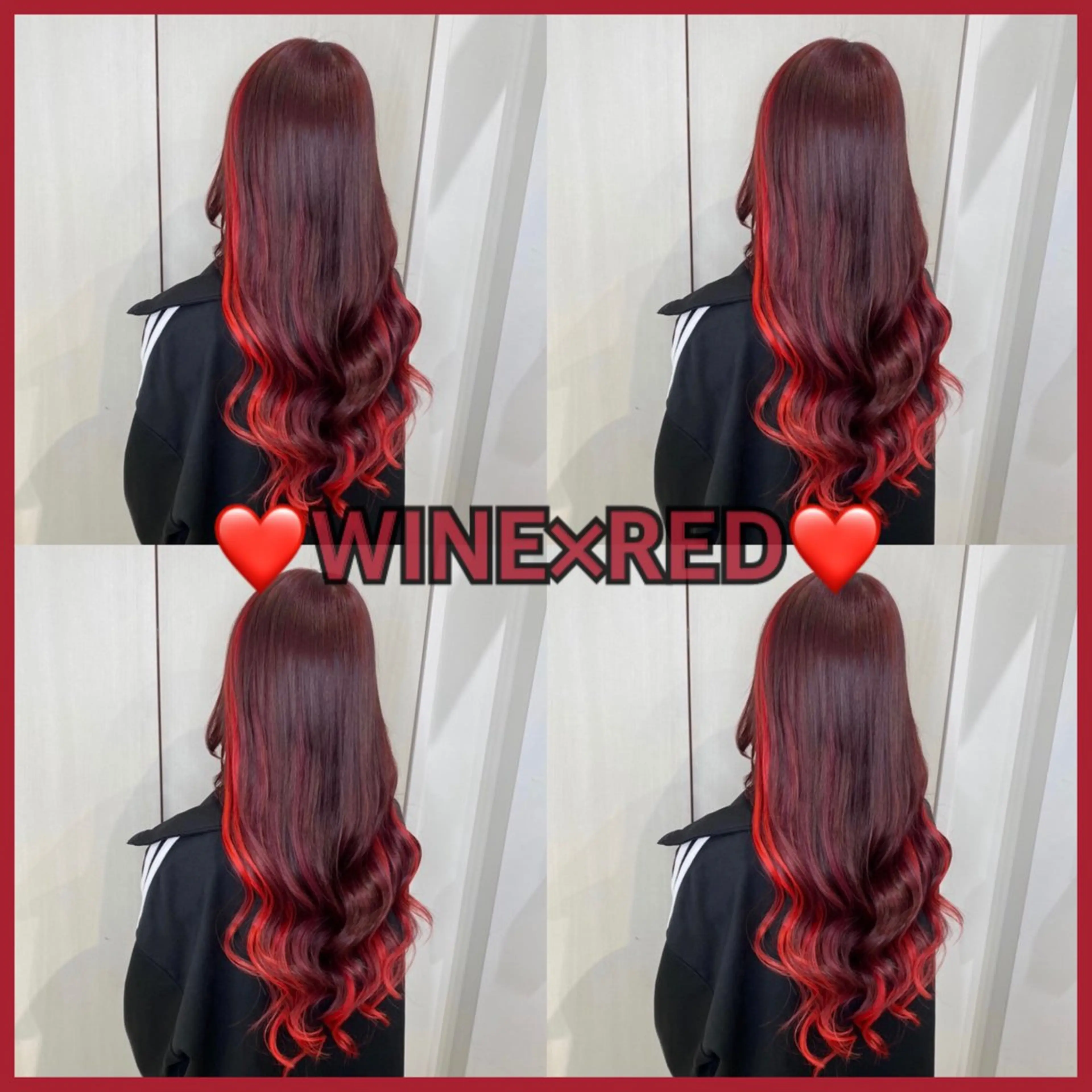 ロング カラー レッドカラー エクステ ヘアカラー エクステ beauty studio M.O.D shibuya 【モッズ】所属・🦋エクステ🦋 TOMOKAのヘアスタイル