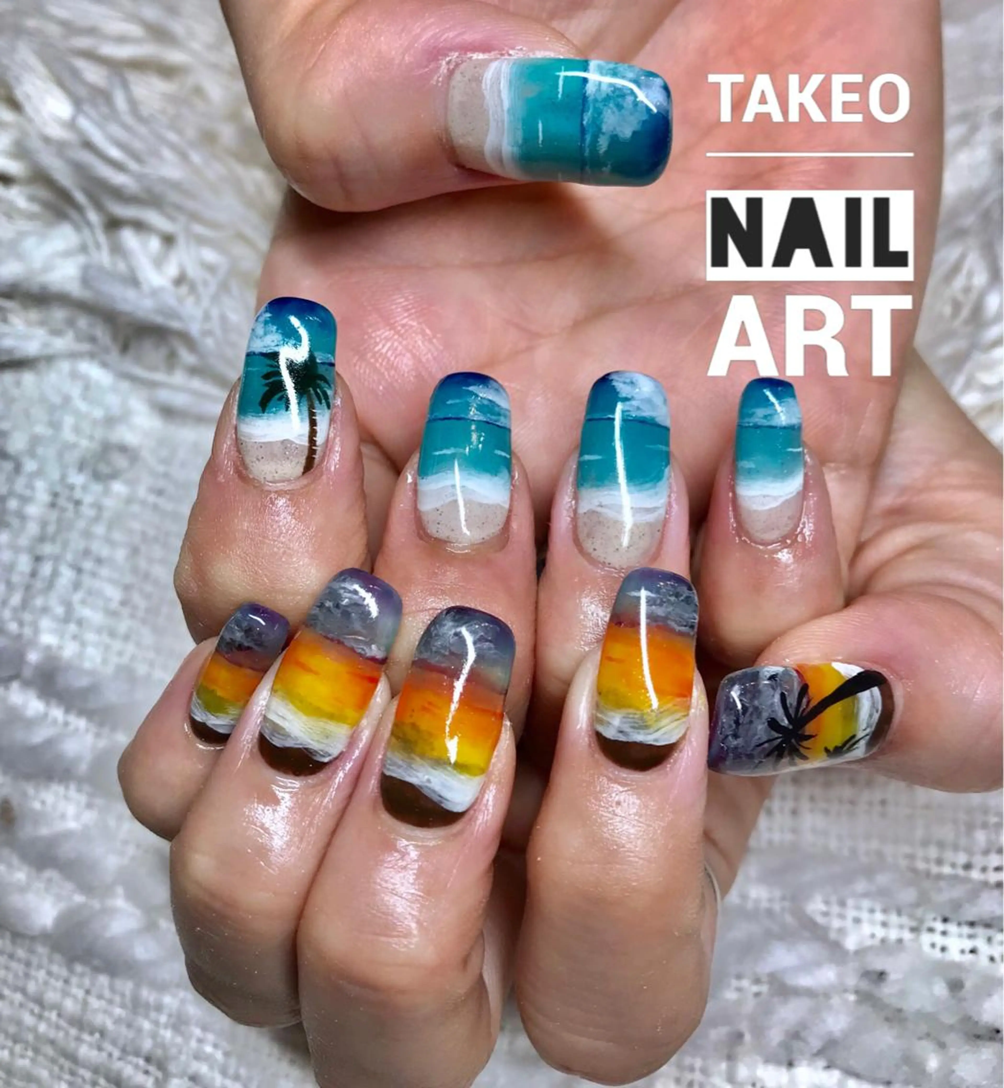 ミディアム カラー ネイル nail&eye Aoのマツエク・マツパデザイン