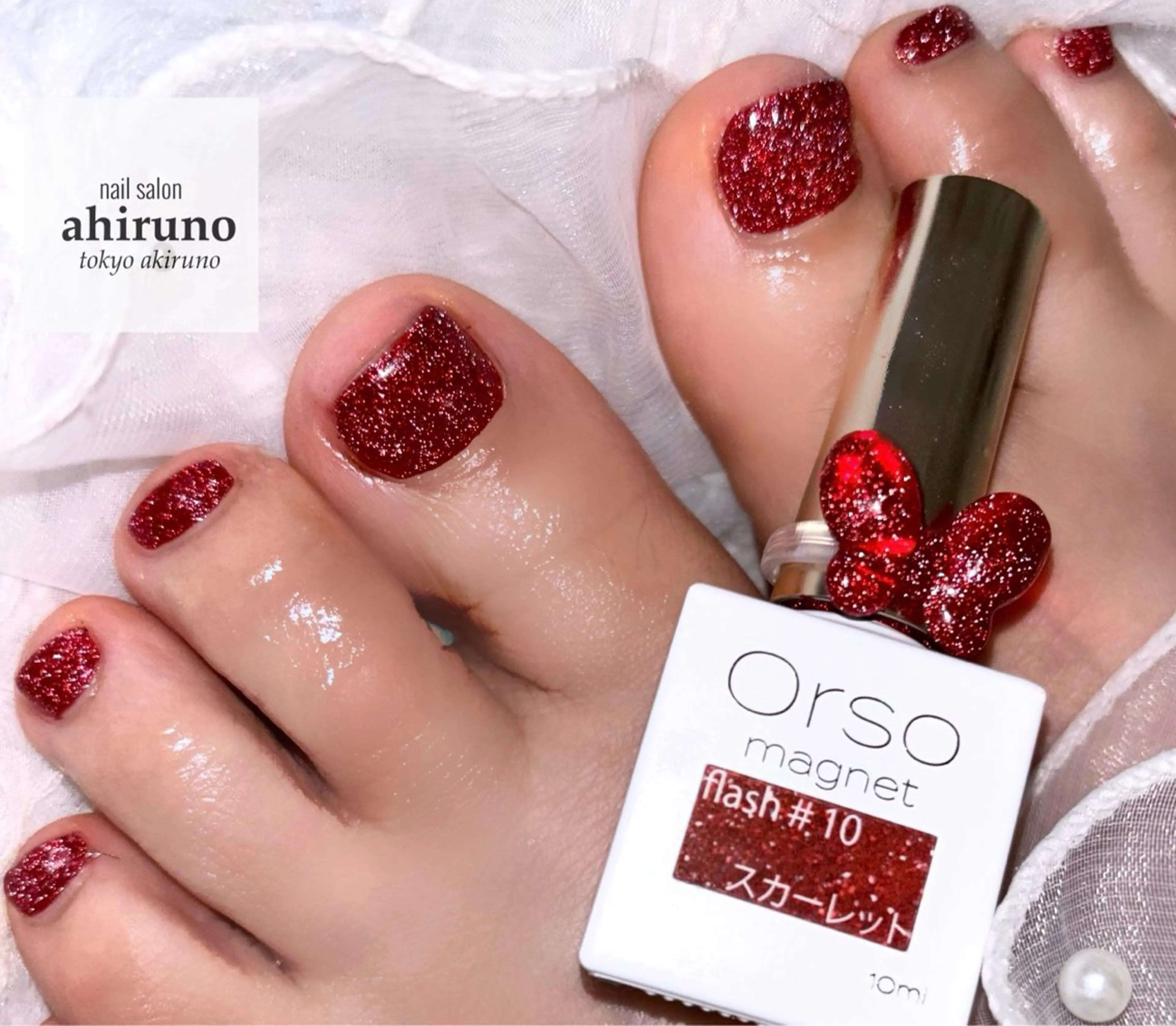 ネイル フットネイル ジェルネイル 赤色 冬ネイル フットネイル ａｈｉｒｕｎｏ ✿ ｙｕiのネイルデザイン