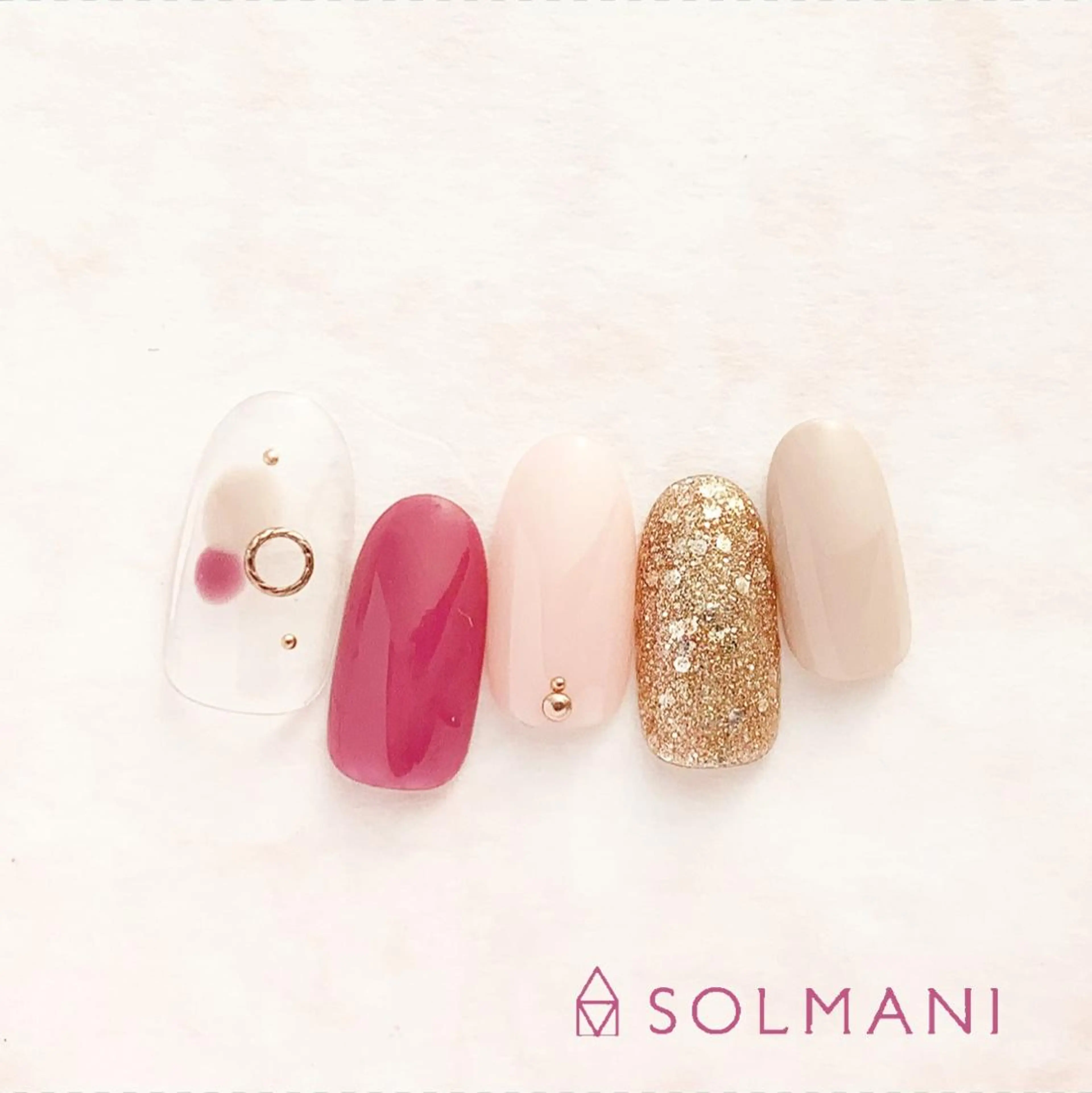 ネイル シンプルネイル バレンタイン SOLMANI 予約担当のネイルデザイン