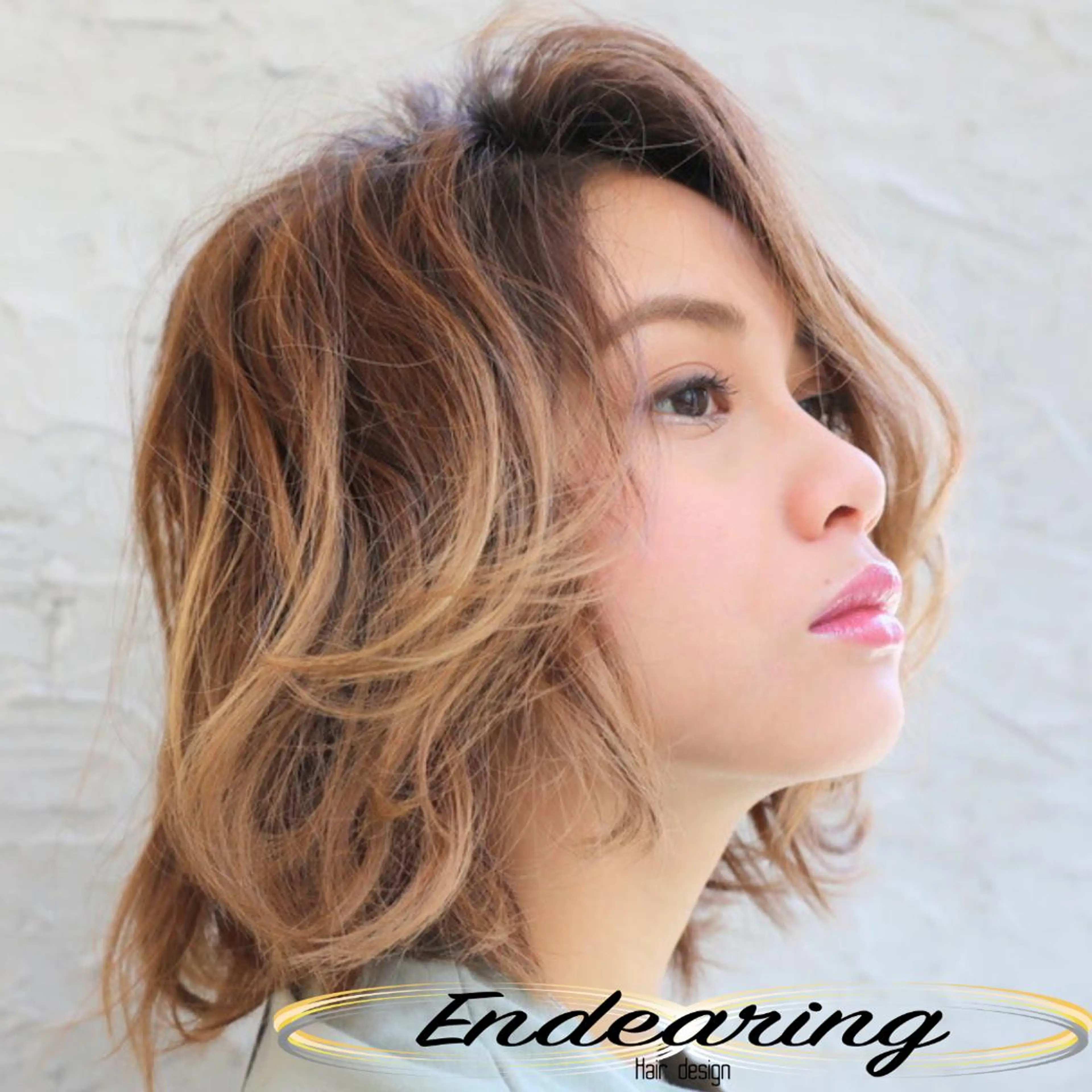 ミディアム ボブ ハイライト カット ヘアカラー 柳田 怜那/銀座 Endearingのヘアスタイル