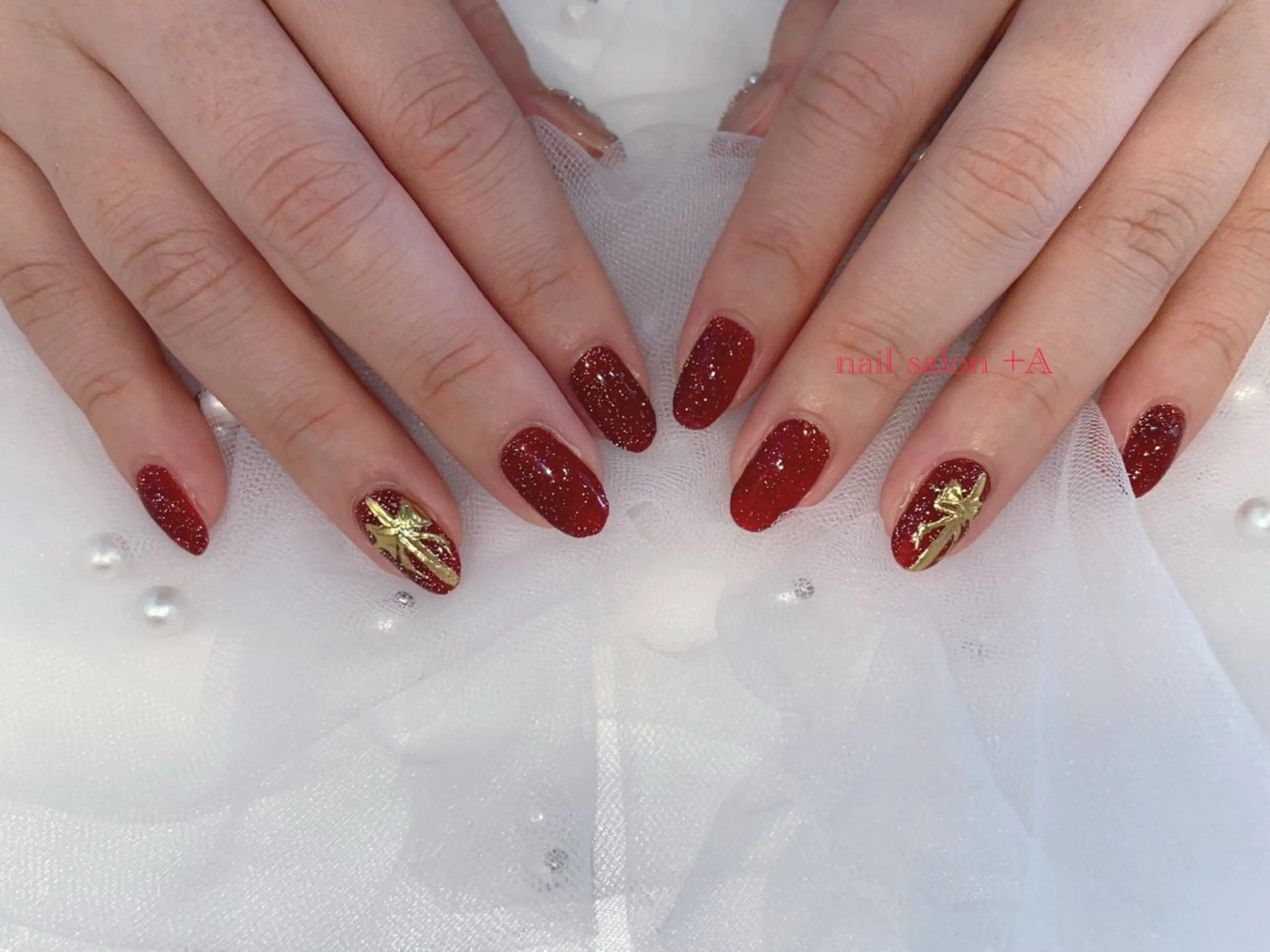 ミディアム クリスマス ハンドネイル nail salon +A所属・Nail Salon +Aのネイルデザイン
