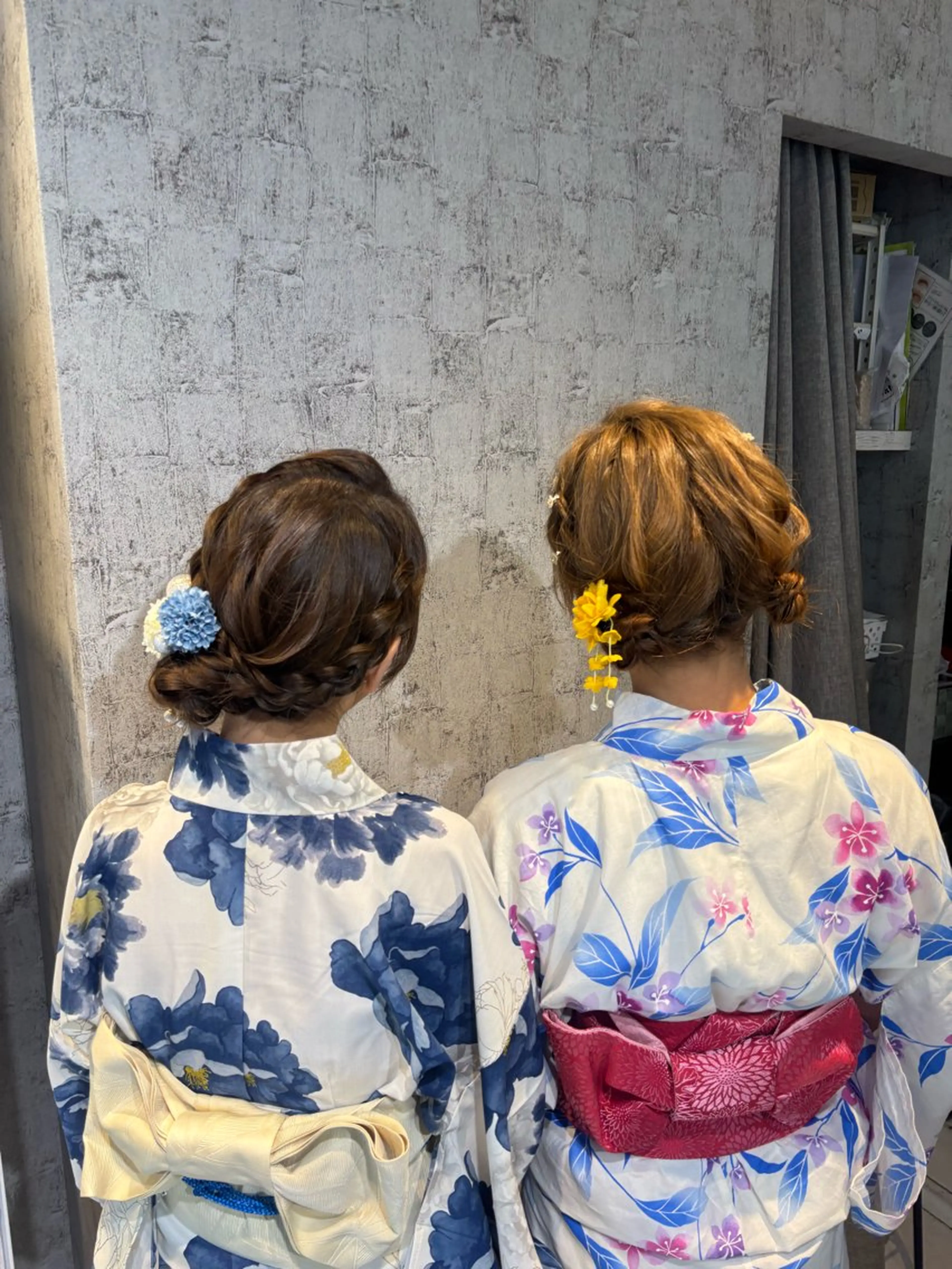 ミディアム お団子ヘア ボブ 長めボブ 浴衣 ヘアセット 透明感カラー🩰🤍 髪質改善🪄/伽音のヘアスタイル