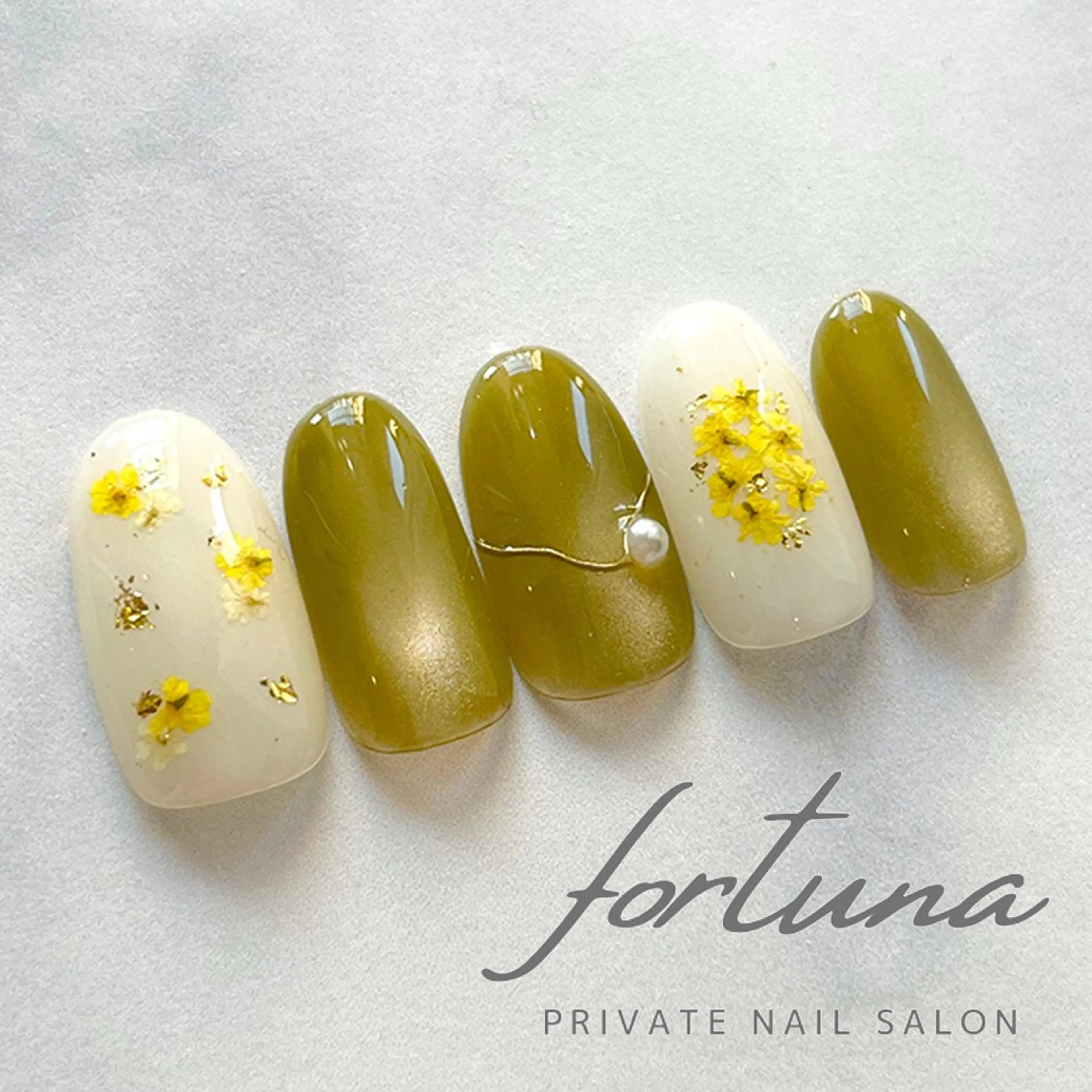 ネイル フラワーネイル 春ネイル ハンドネイル fortuna 武藤裕美のネイルデザイン