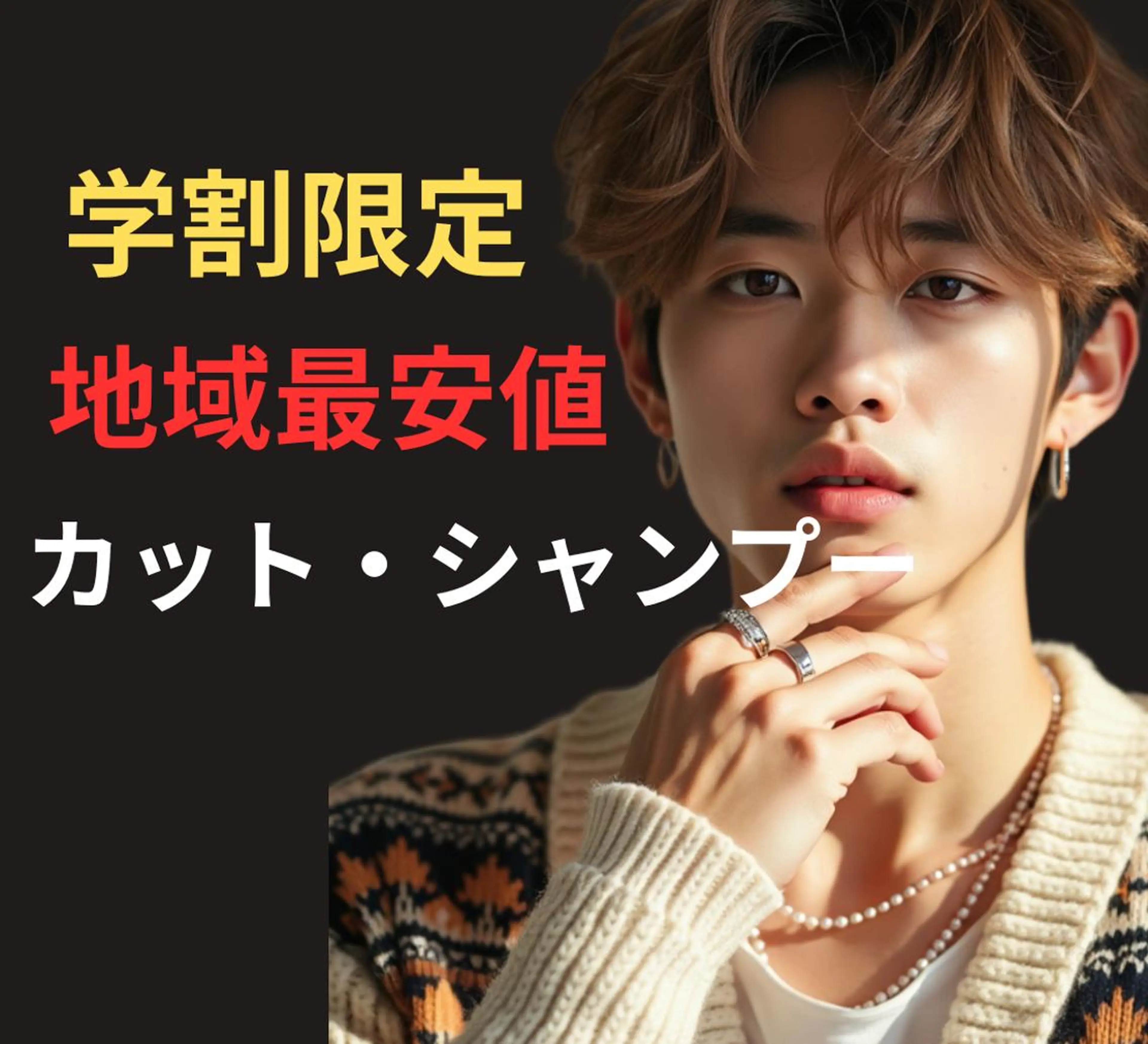 🍀期間限定🍀メンズカット＋シャンプー   2500円 10時​〜​17時　施術時間60分の写真
