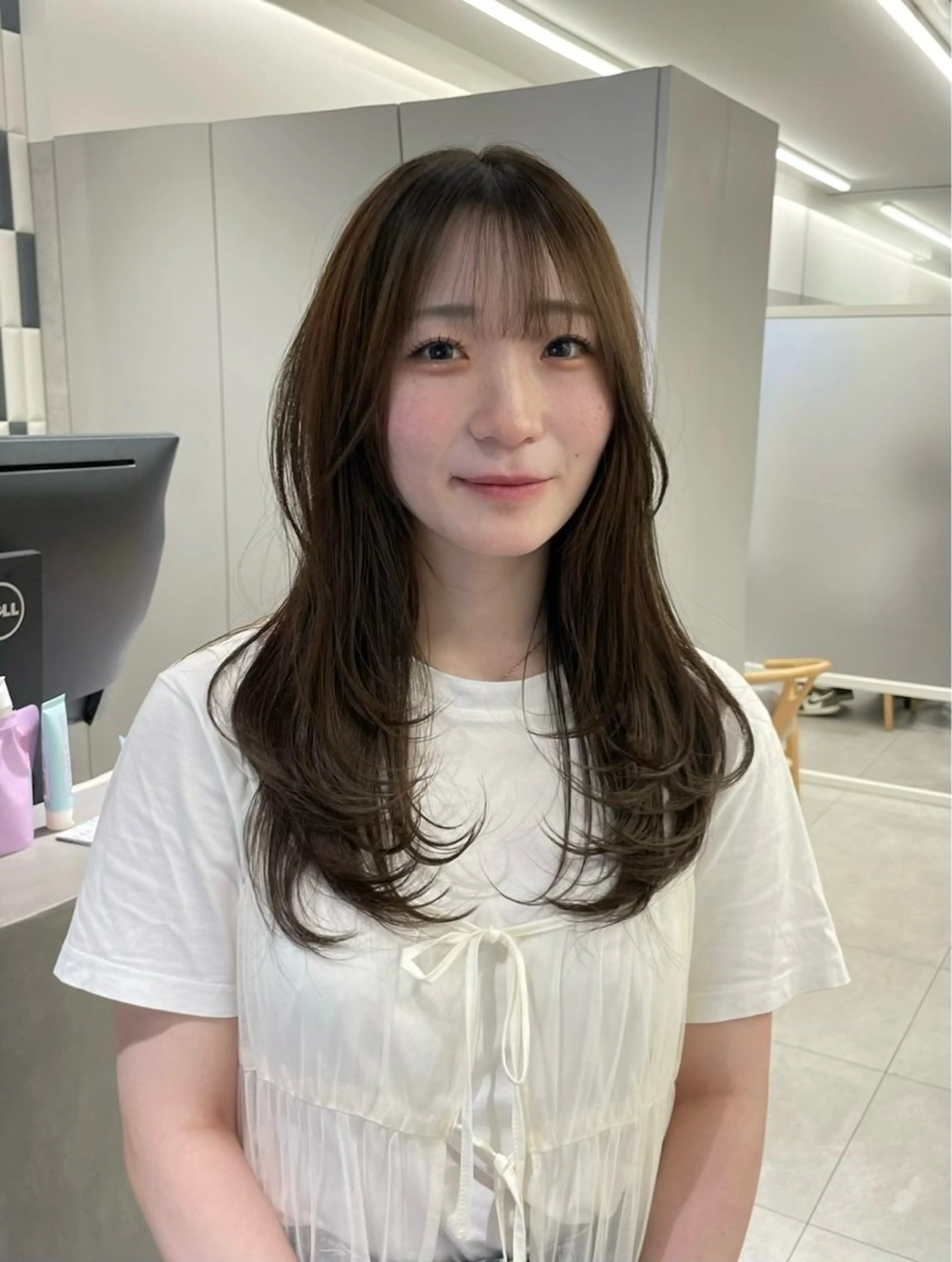 ロング カラー ブラウンカラー 透明感カラー オリーブブラウン レイヤーカット カット ヘアカラー トリートメント 愛華 【geep】のヘアスタイル