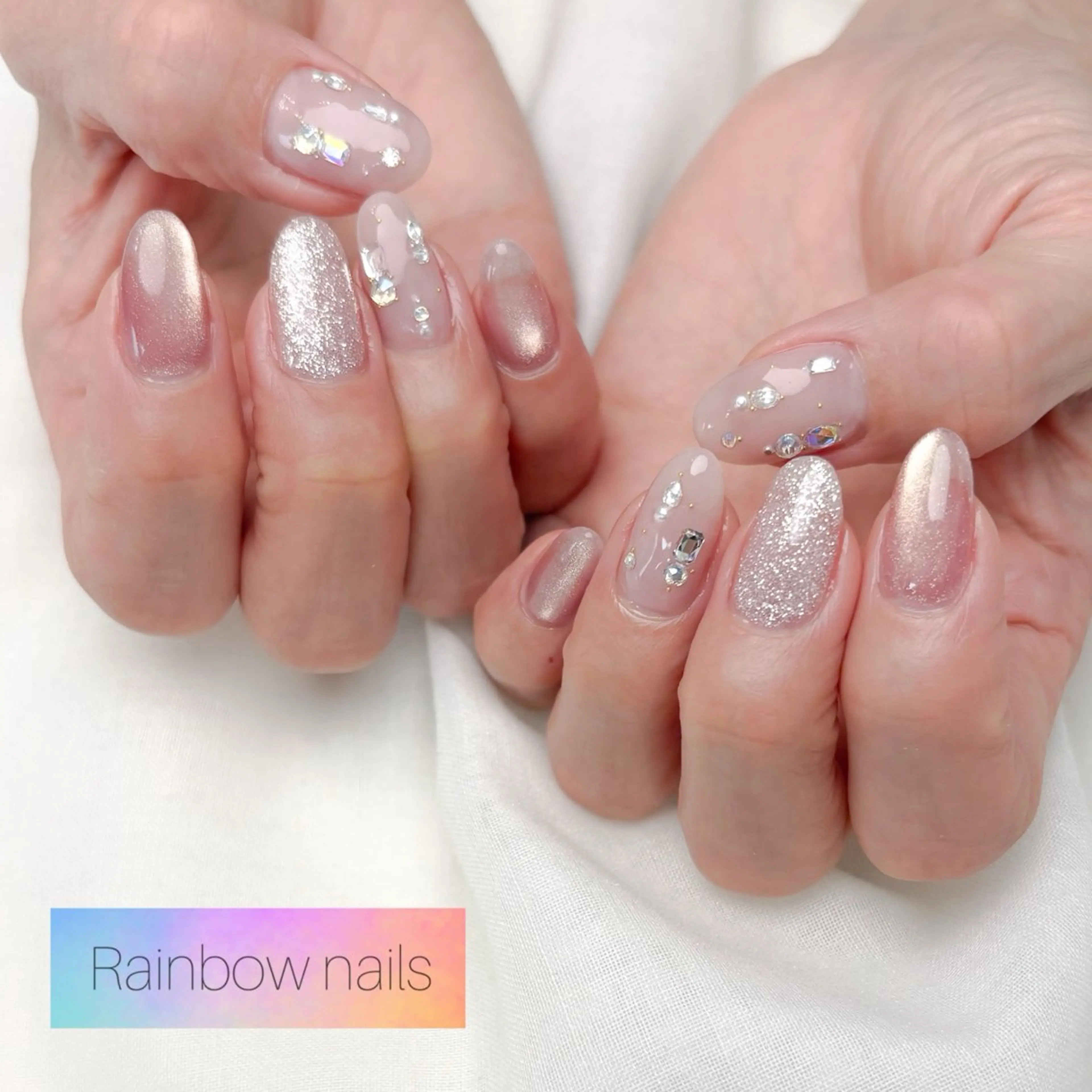 ネイル ハンドネイル Rainbow nailsくろちゃんのネイルデザイン
