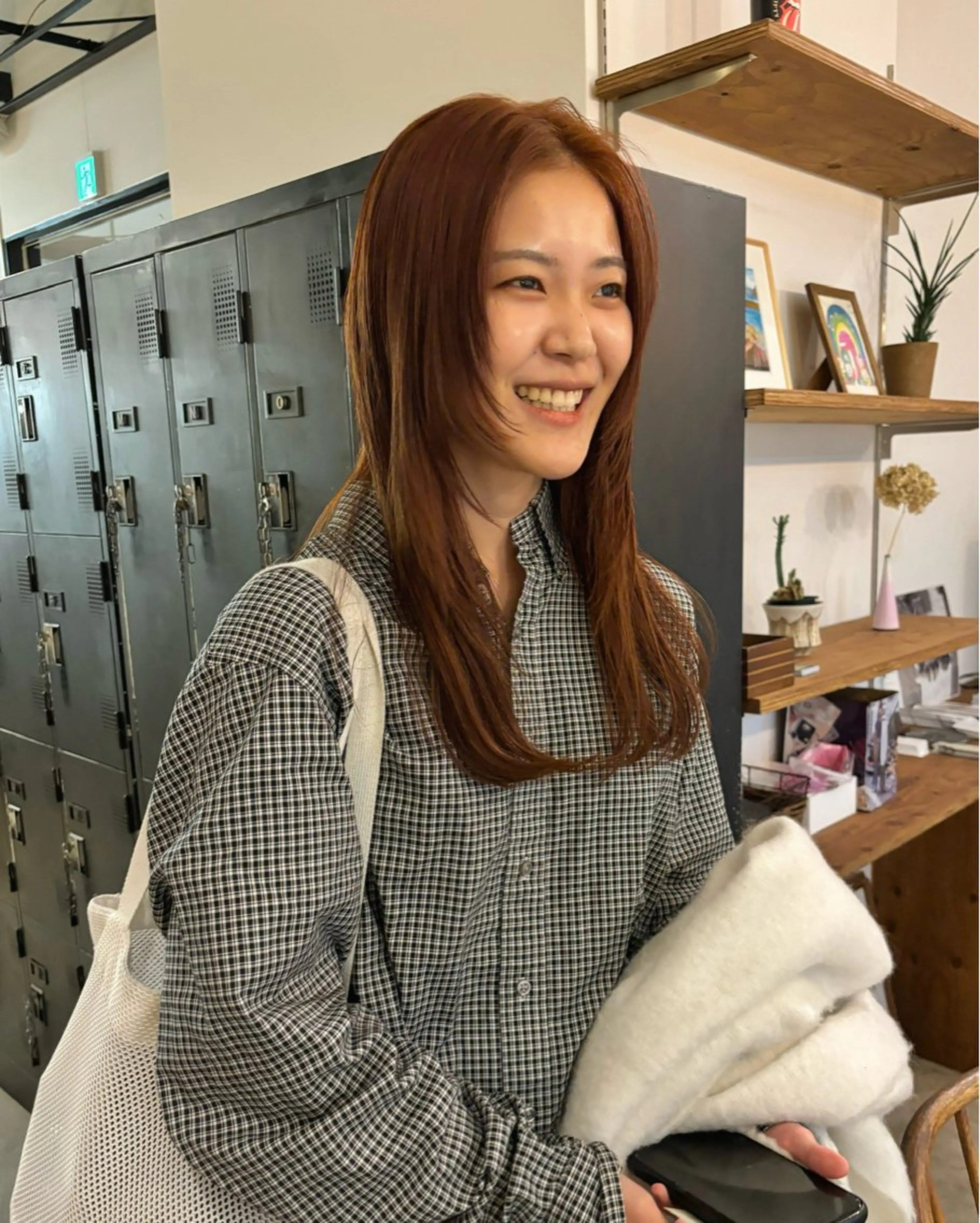 ロング カット ヘアカラー トリートメント yuma/ブリーチ なし/暖色カラーのヘアスタイル