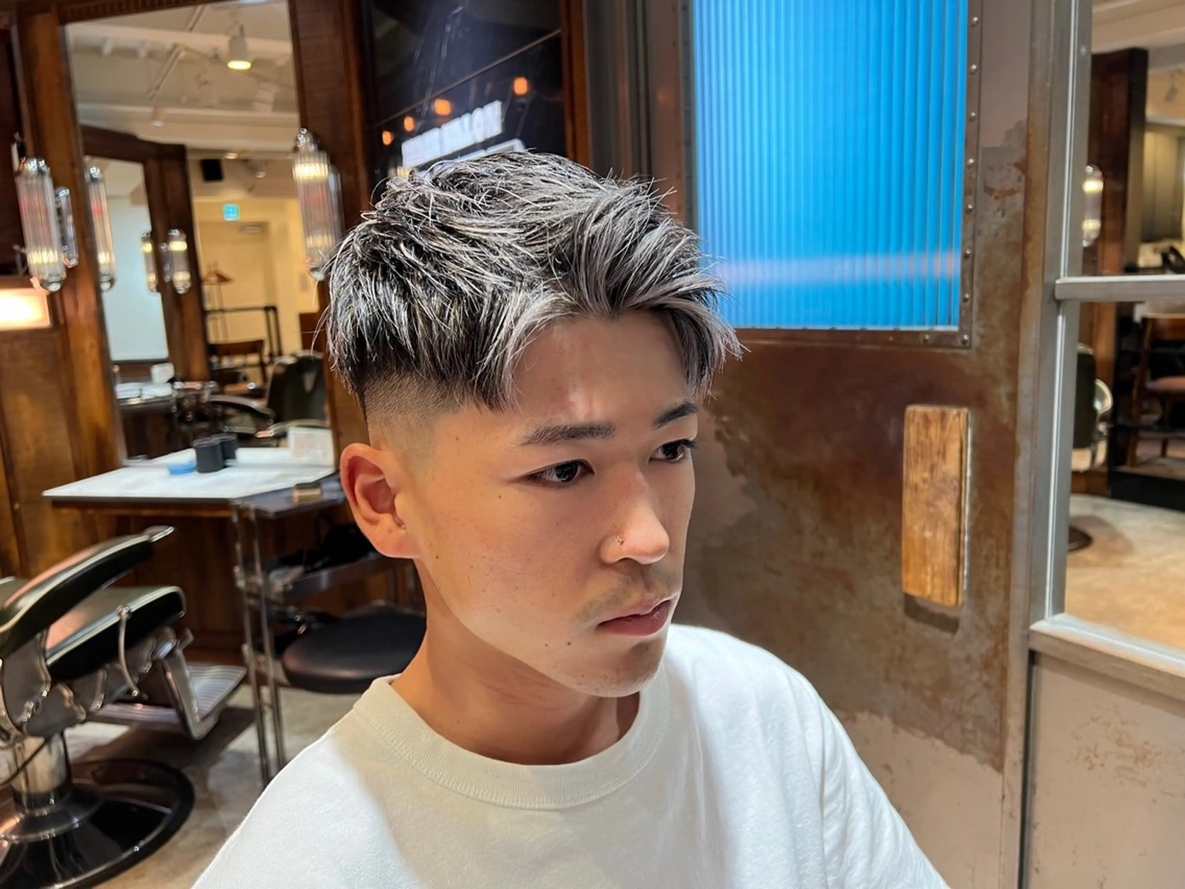 ショート カラー メンズ カット ヘアカラー トリートメント BINGO HAIR WORKS 【ビンゴヘアワークス】所属・🎱メンズフェード 特化HYOGA🎱のヘアスタイル