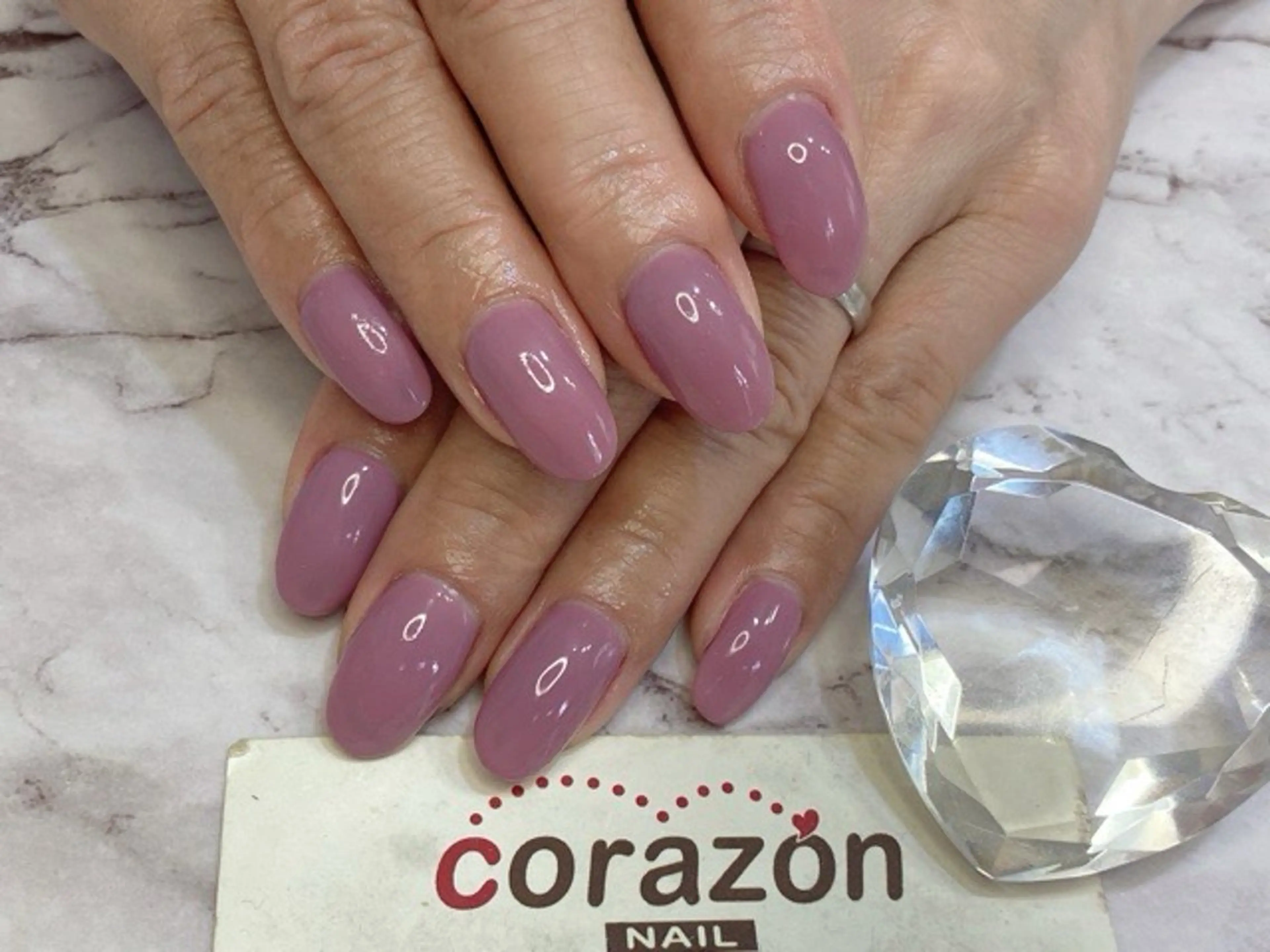 ネイル ジェルネイル ワンカラーネイル ピンク パープル ハンドネイル corazon所属・ネイリスト aicoのネイルデザイン