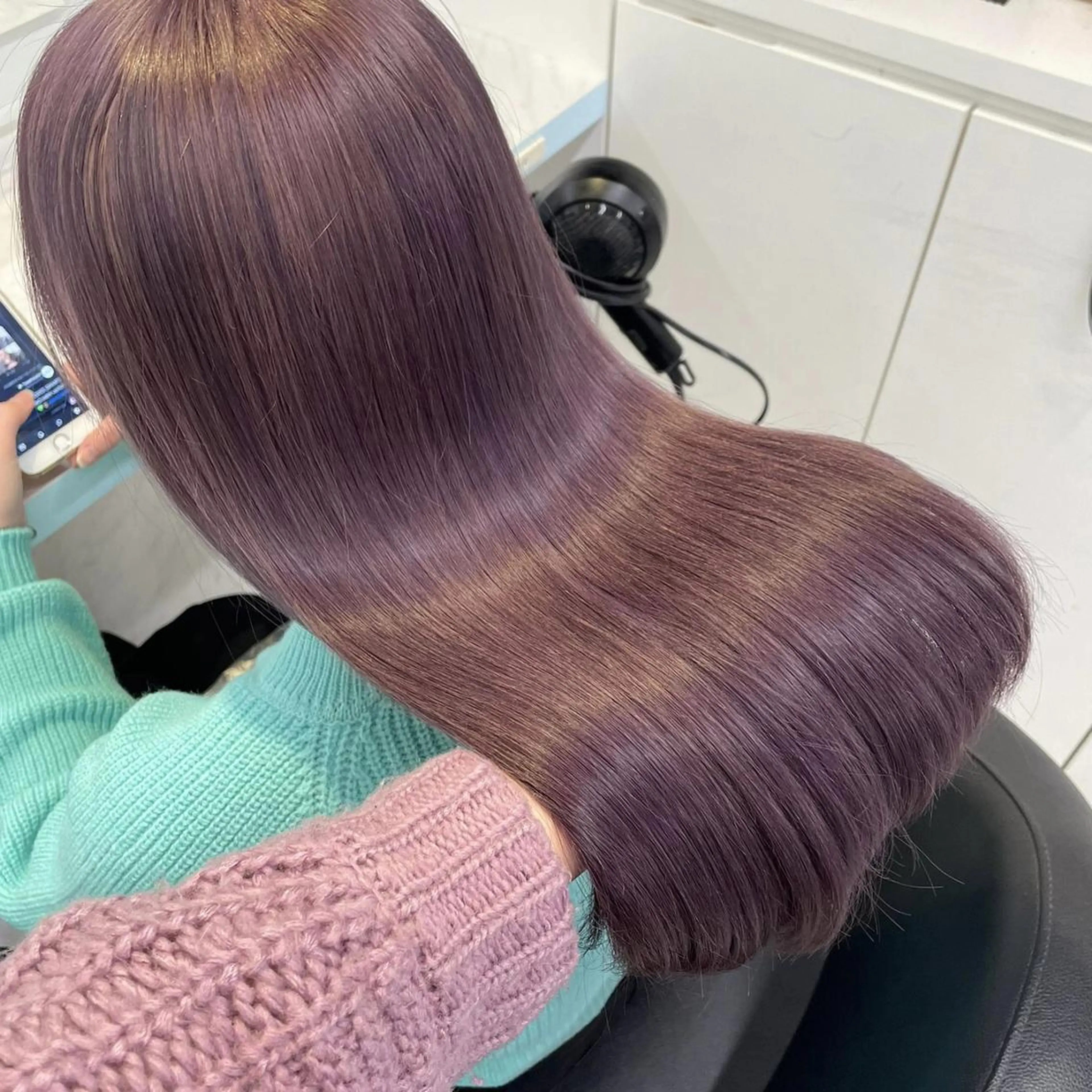 カラー トリートメント ヘッドスパ ヘアセット 透明感ラベンダー/ レイヤー/表参道のヘアスタイル