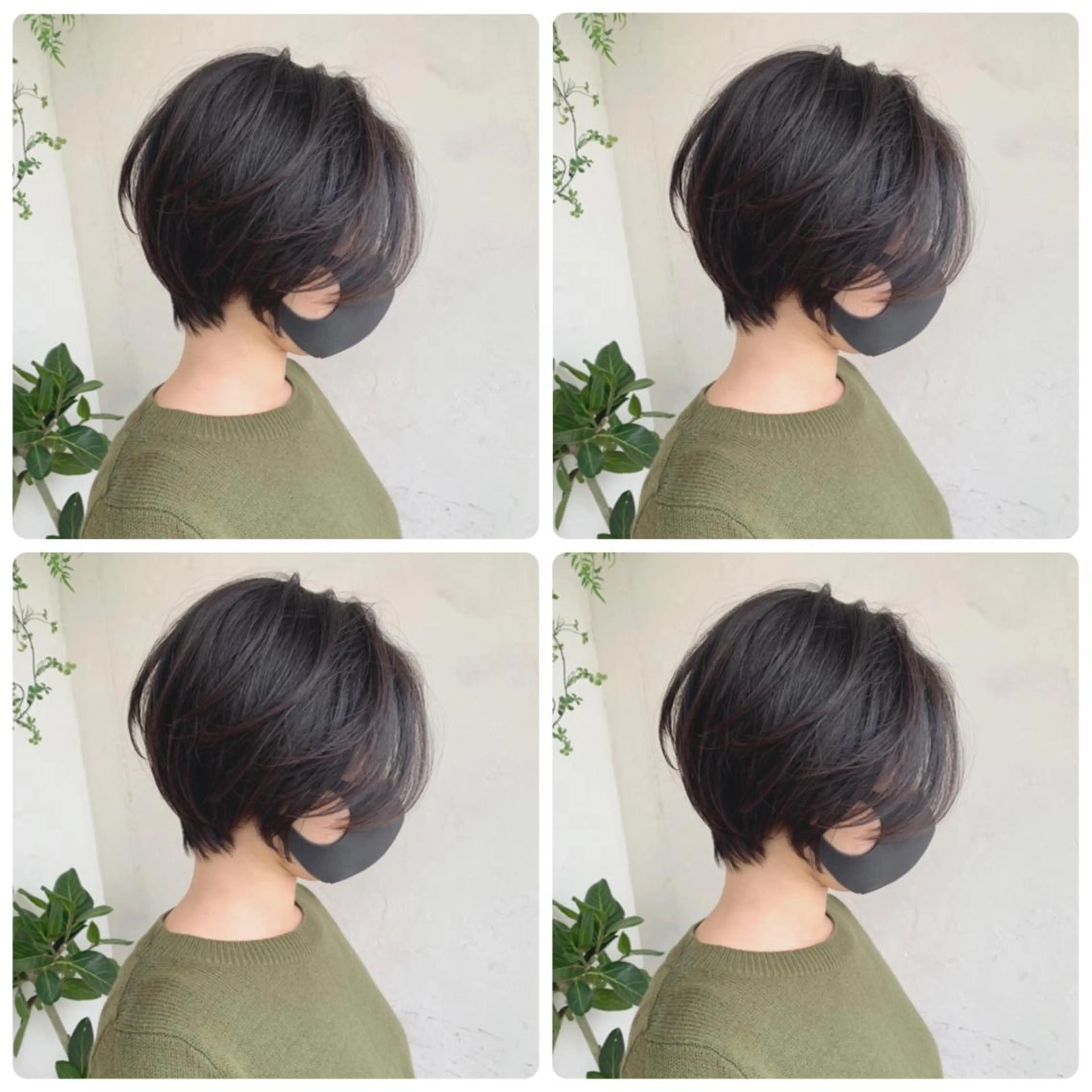 ショート ボブ セシルカット 外国人風カラー ハイライト レイヤーカット カット トリートメント 京都大人女性ショート 徒歩1分/秋山のヘアスタイル