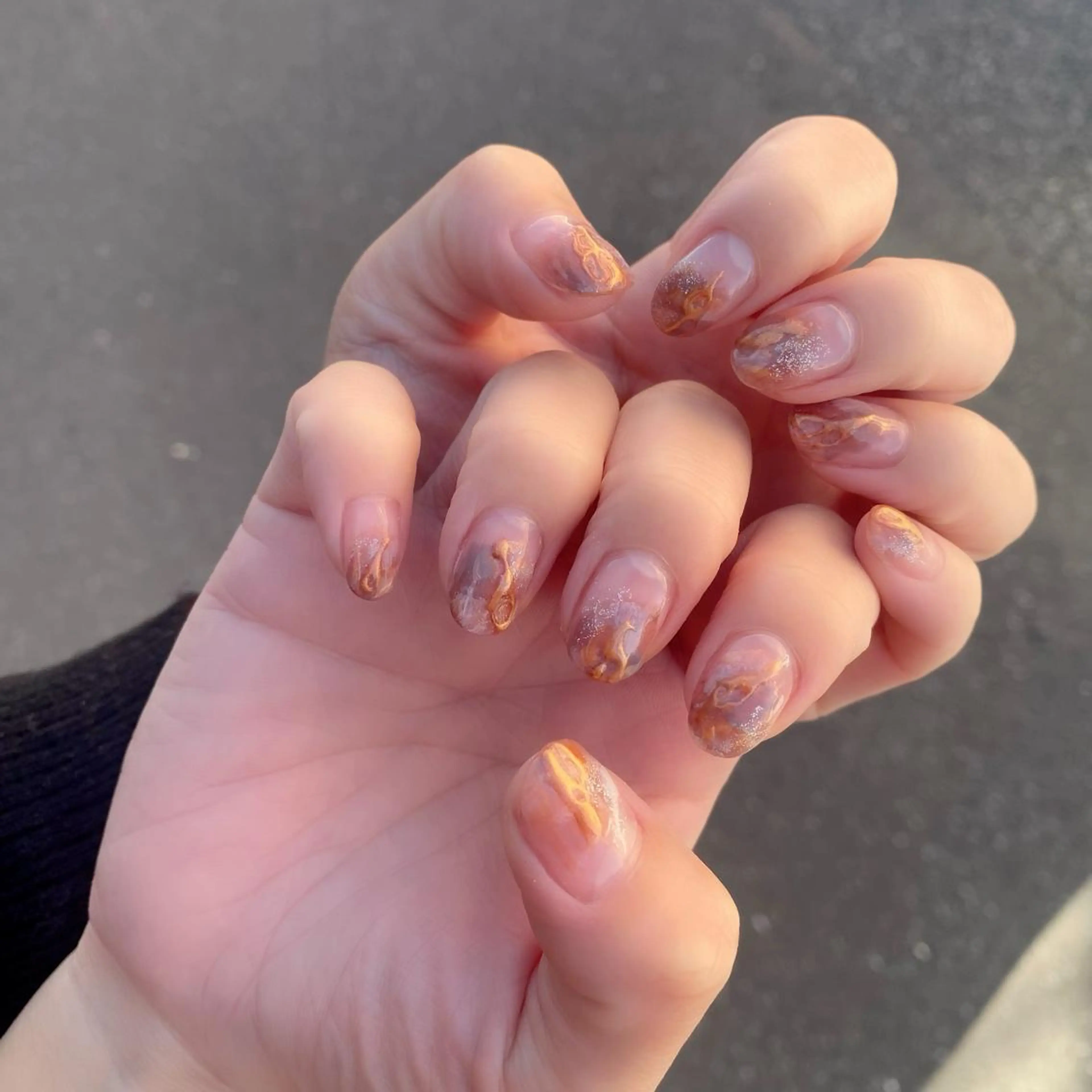 ネイル アートネイル ミラーネイル ニュアンスネイル 冬ネイル ハンドネイル Salon Kのネイルデザイン