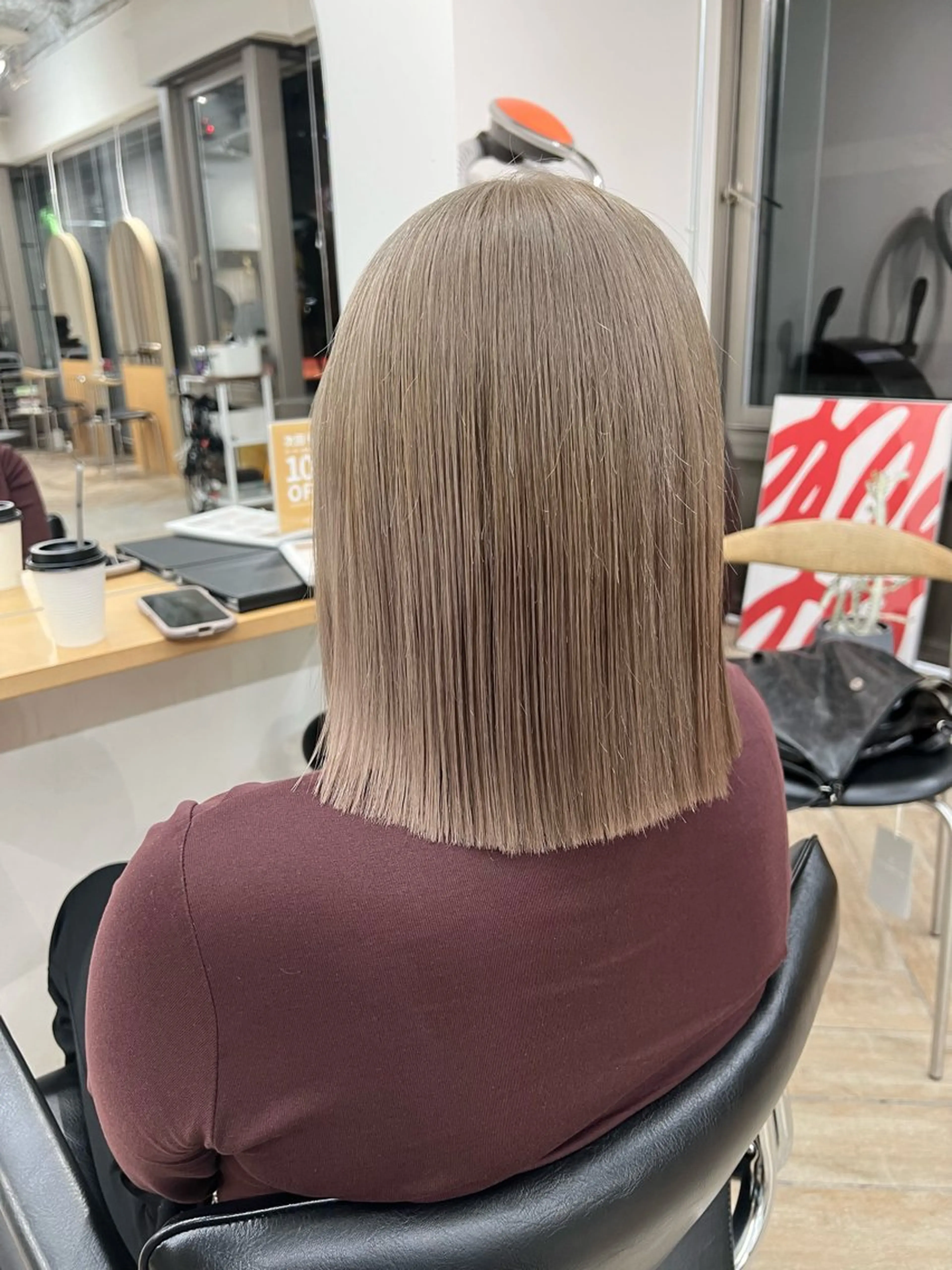 ミディアム カラー ヘアカラー トリートメント ベージュカラー 新潟/万代/井上佑のヘアスタイル