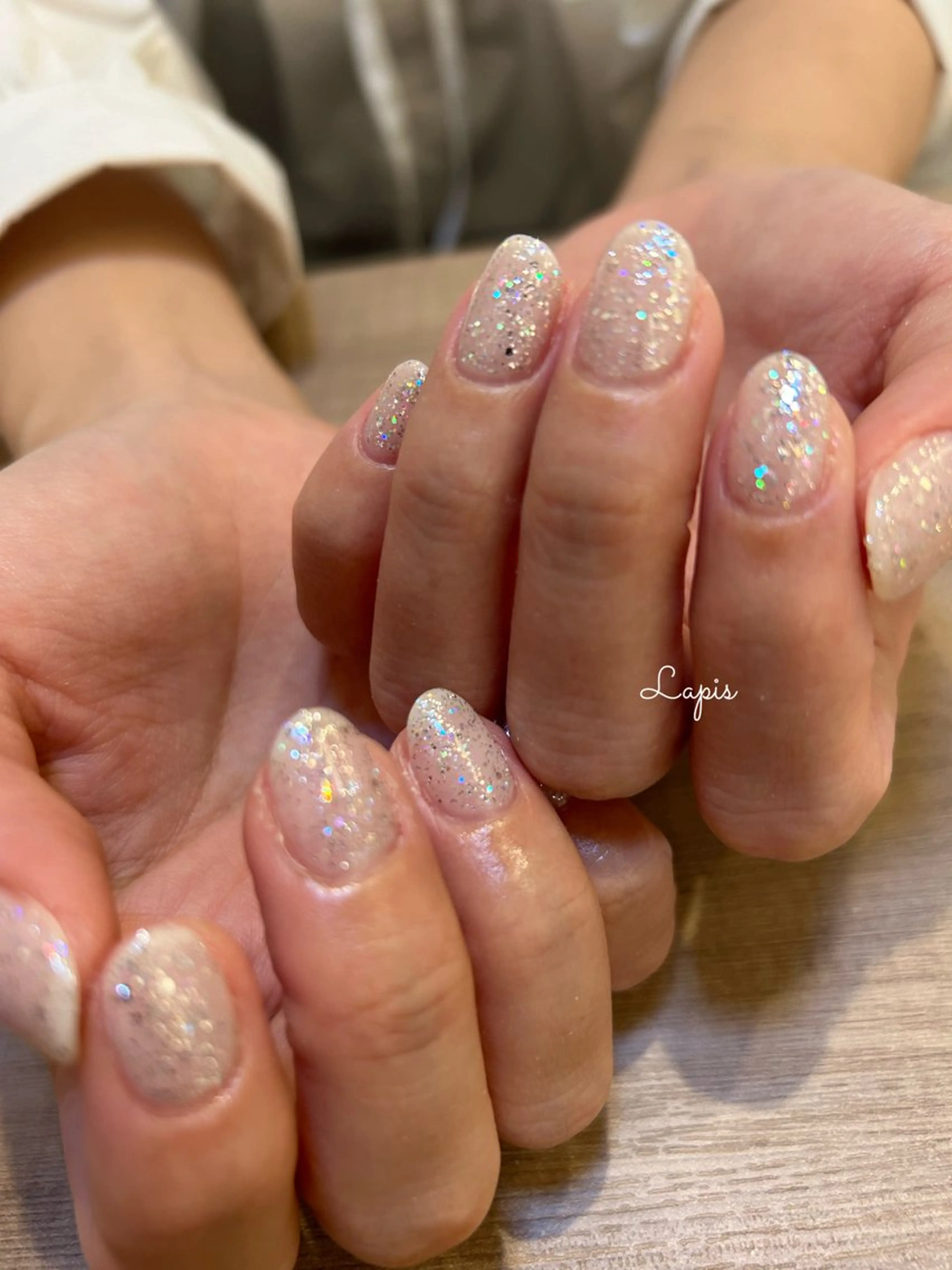 ネイル ラメ(グリッター) ハンドネイル Lapis *のネイルデザイン