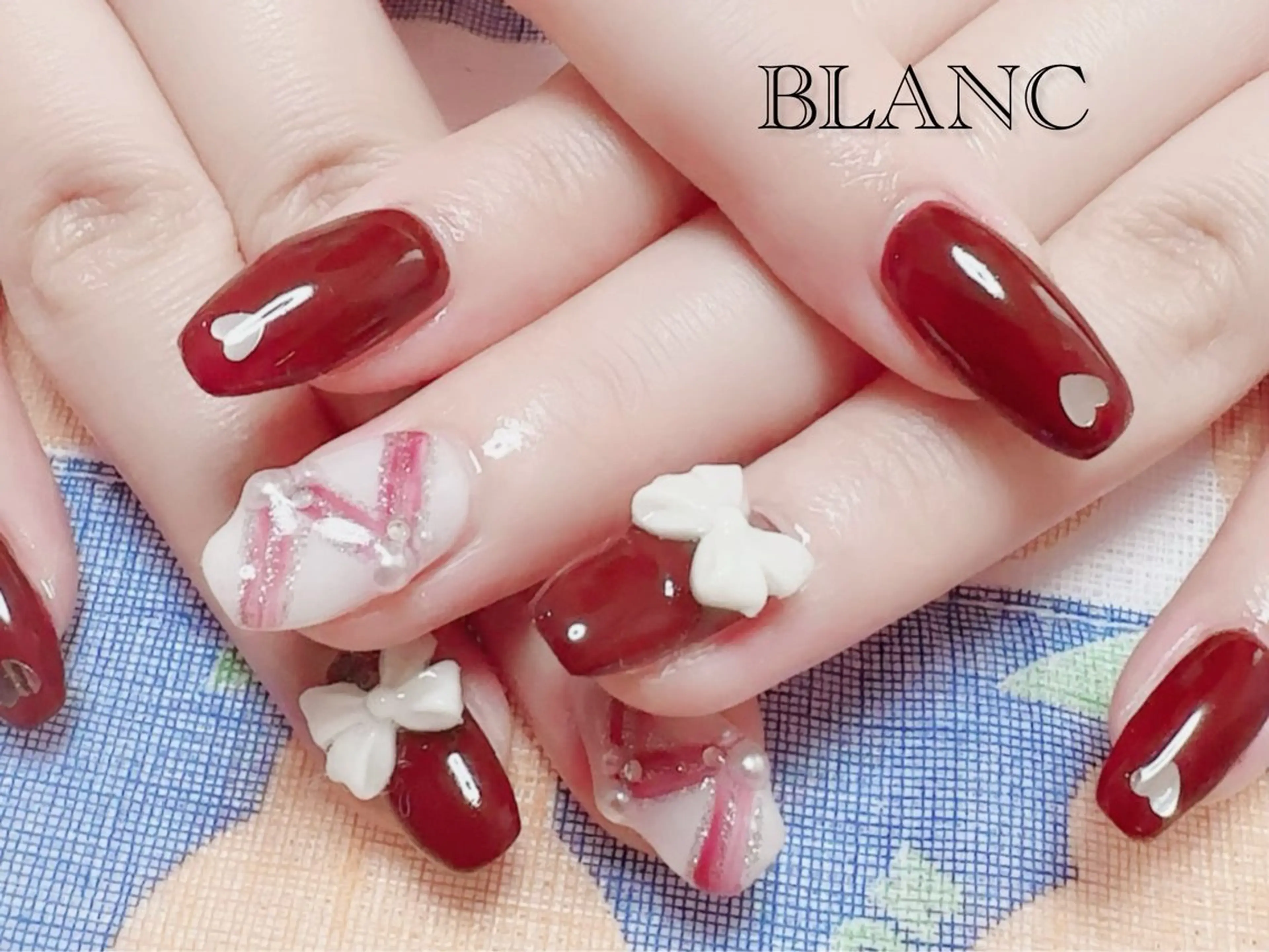 ネイル アートネイル 長さ出し ジェルネイル グラデーション 持ち込み BLANC （ブラン）のネイルデザイン