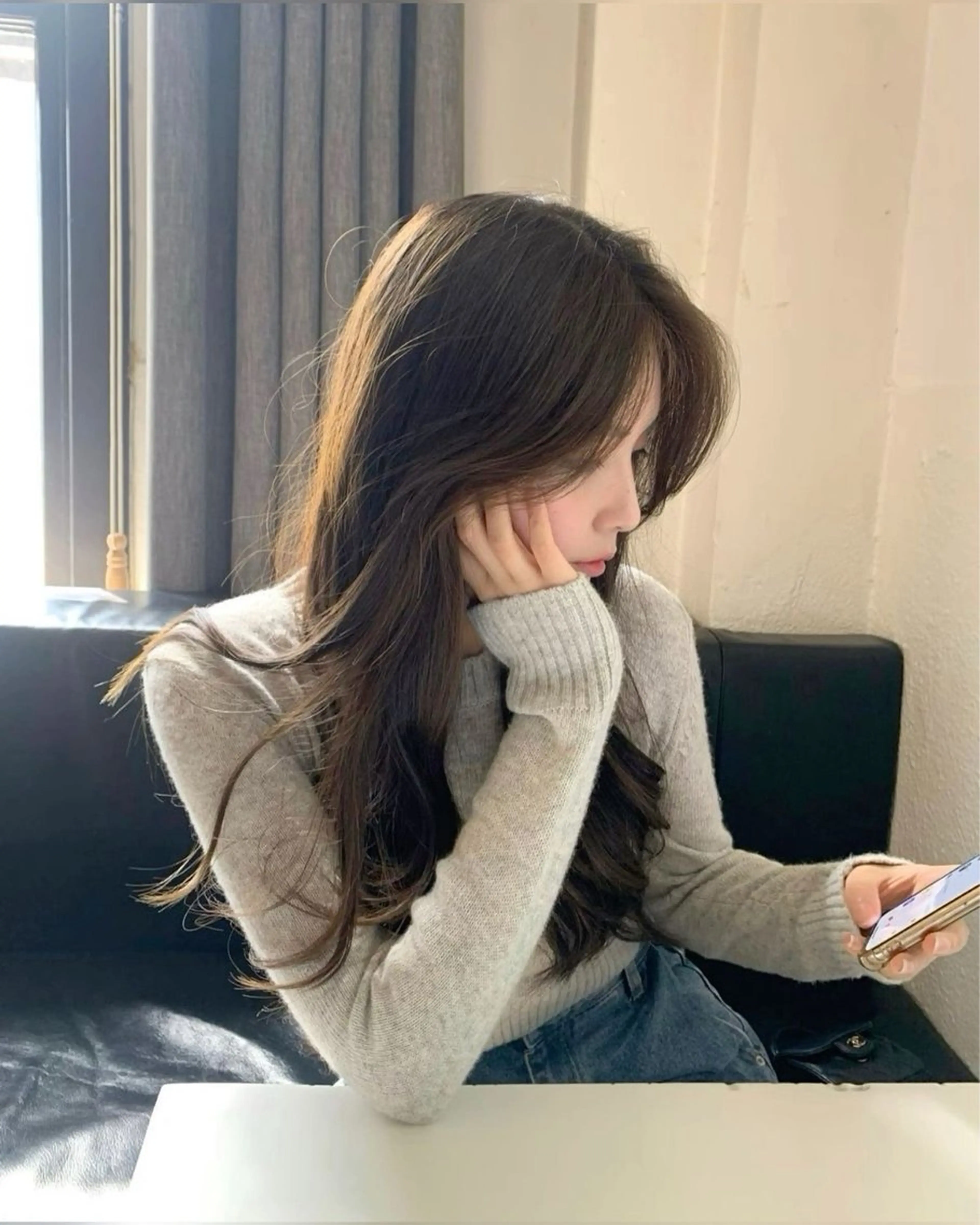 ロング カラー ヘアカラー トリートメント ヘッドスパ ヘアセット ブリーチなし🤍透明 感カラー🤍しゅうじのヘアスタイル