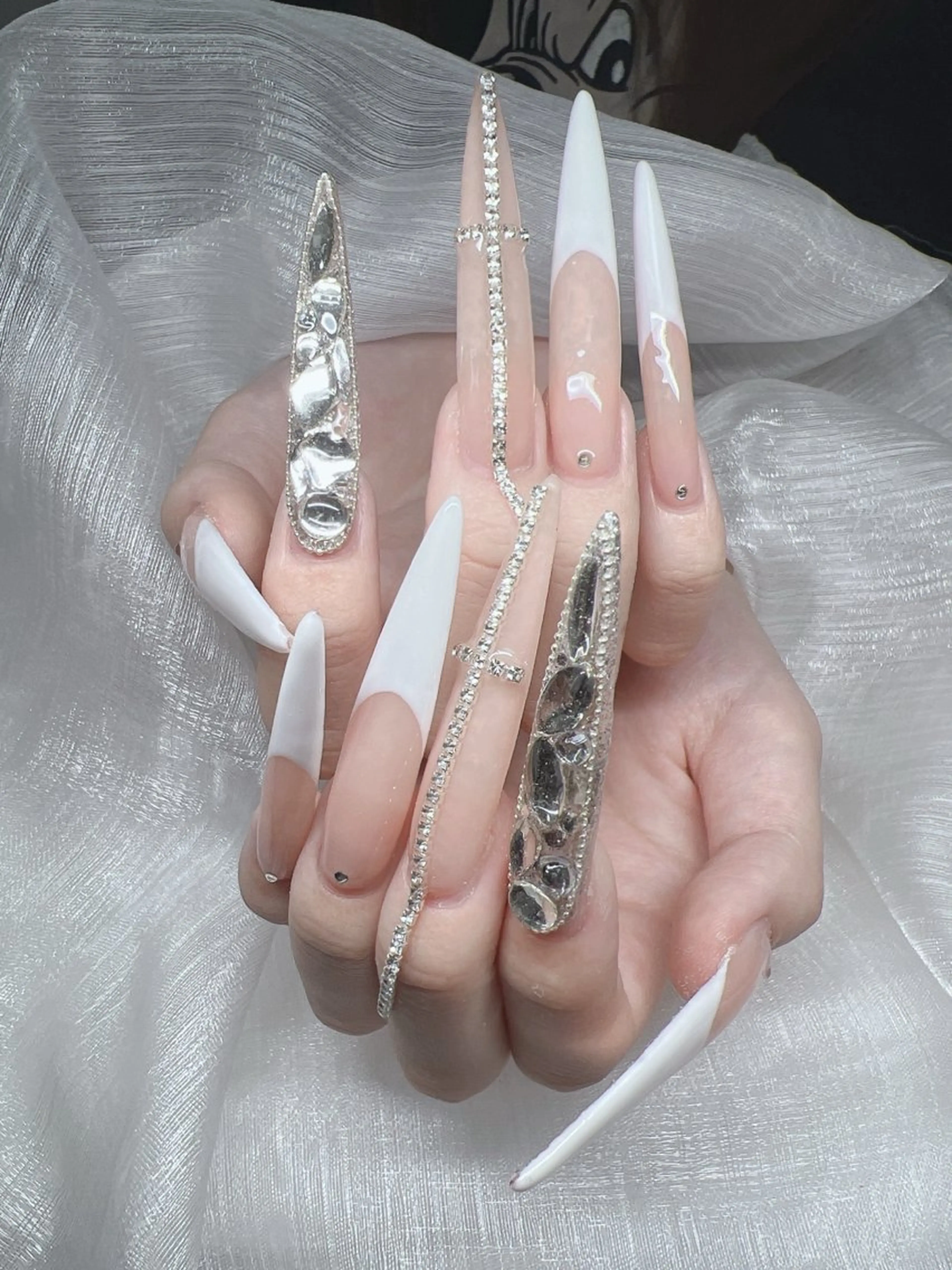 ネイル 長さ出し グラデーション キラキラネイル マグネットネイル ニュアンスネイル ハンドネイル Lee Nails チップ長さだし専門店のネイルデザイン