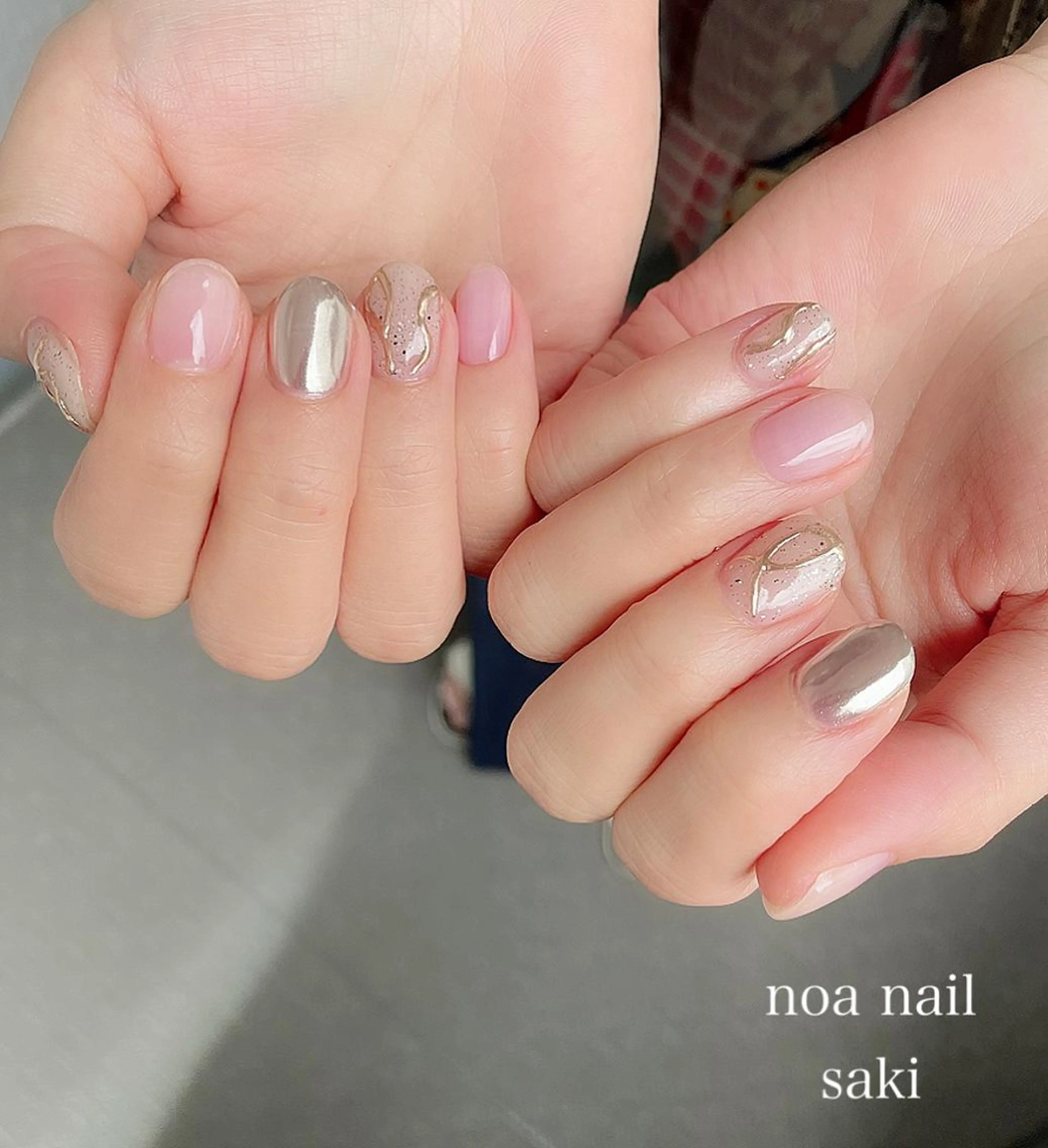 ネイル アートネイル オーロラネイル ジェルネイル 氷ネイル・うるうるネイル ミラーネイル nailsalon noa所属・nailsalon noaのネイルデザイン