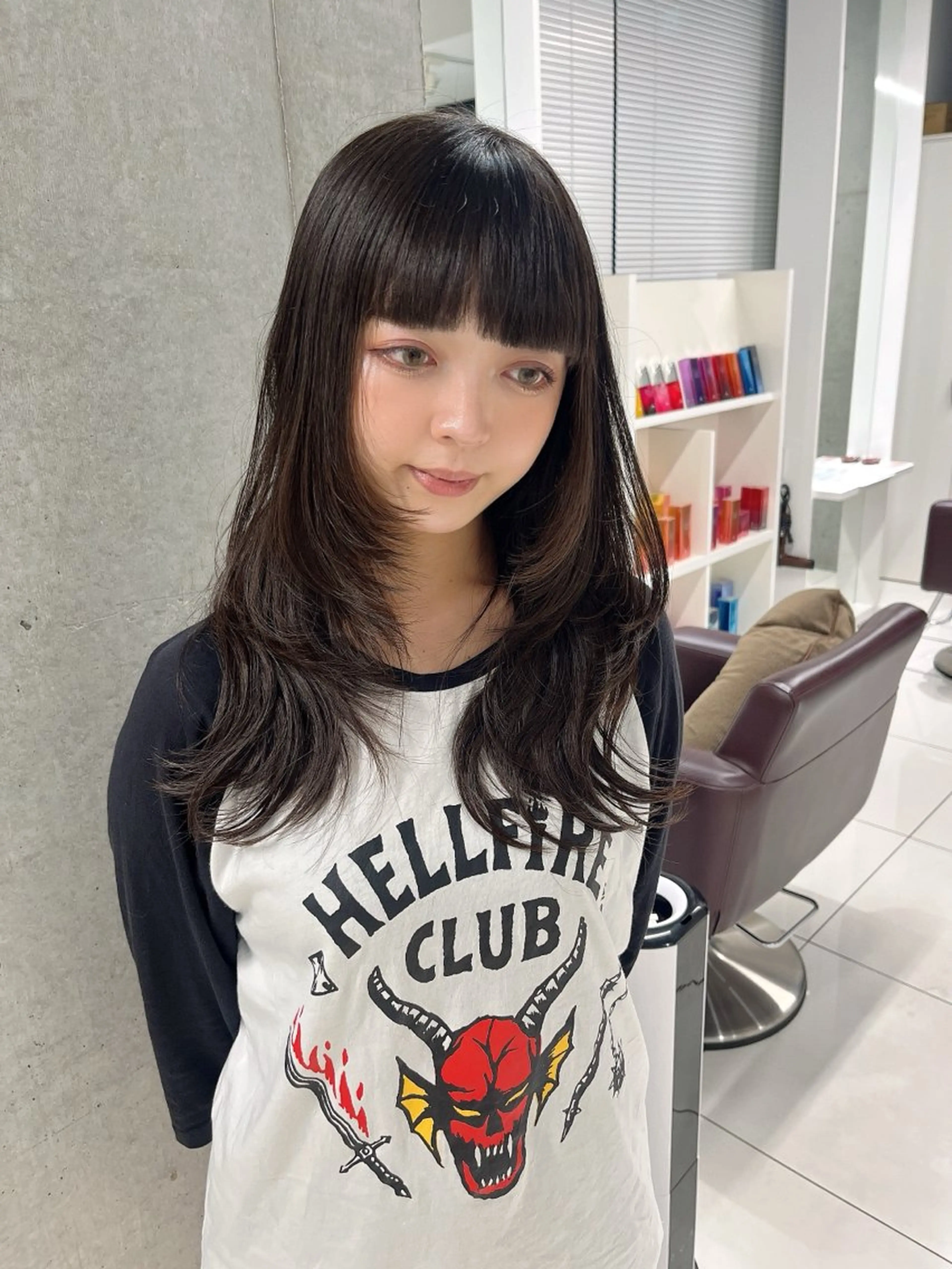 セミロング レイヤーカット カット りおな/エクステ /ミルクティーカラーのヘアスタイル