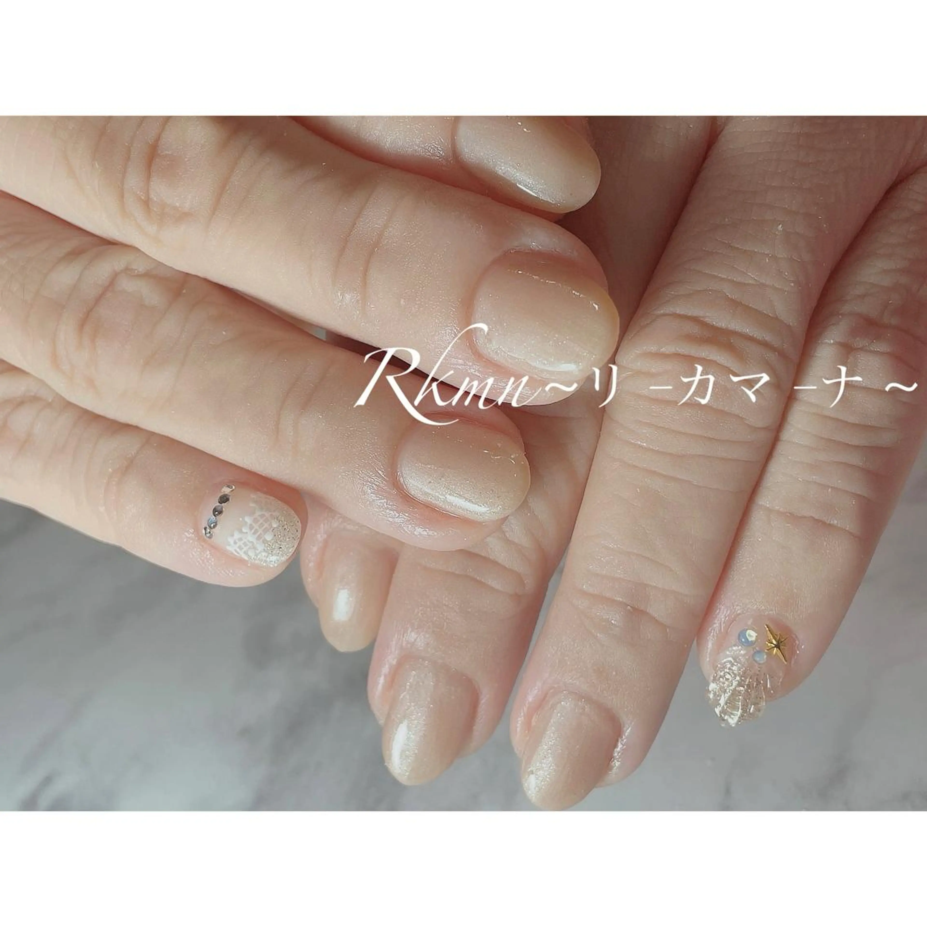 ネイル アートネイル ラメ(グリッター) 春ネイル ハンドネイル フットネイル ハンドケア Rkmn ~リ-カマ-ナ~のネイルデザイン