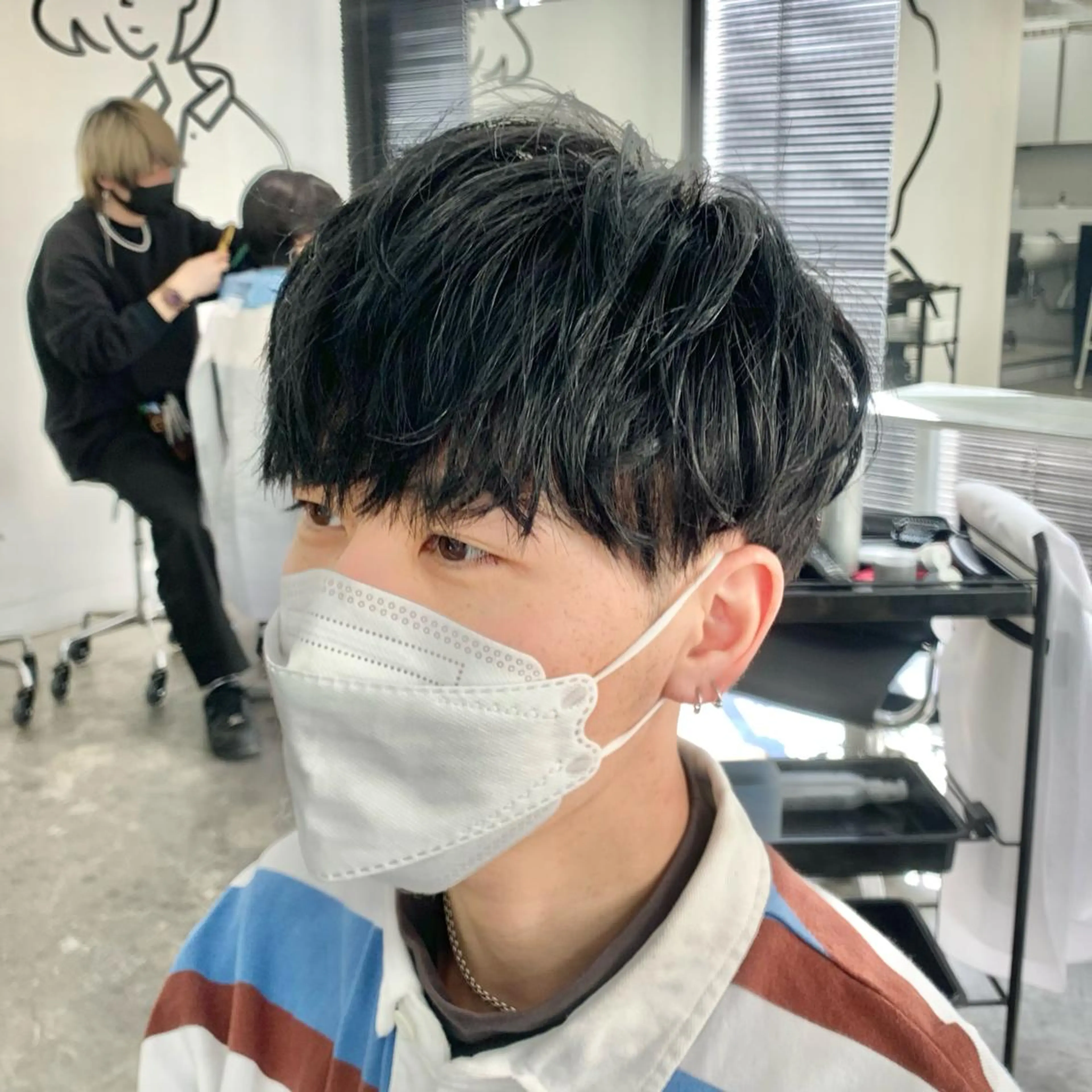 ショート パーマ メンズ マッシュ メンズパーマ ニュアンスパーマ カット 縮毛矯正 メンズ特化美容師/ 藤戸 椋のヘアスタイル