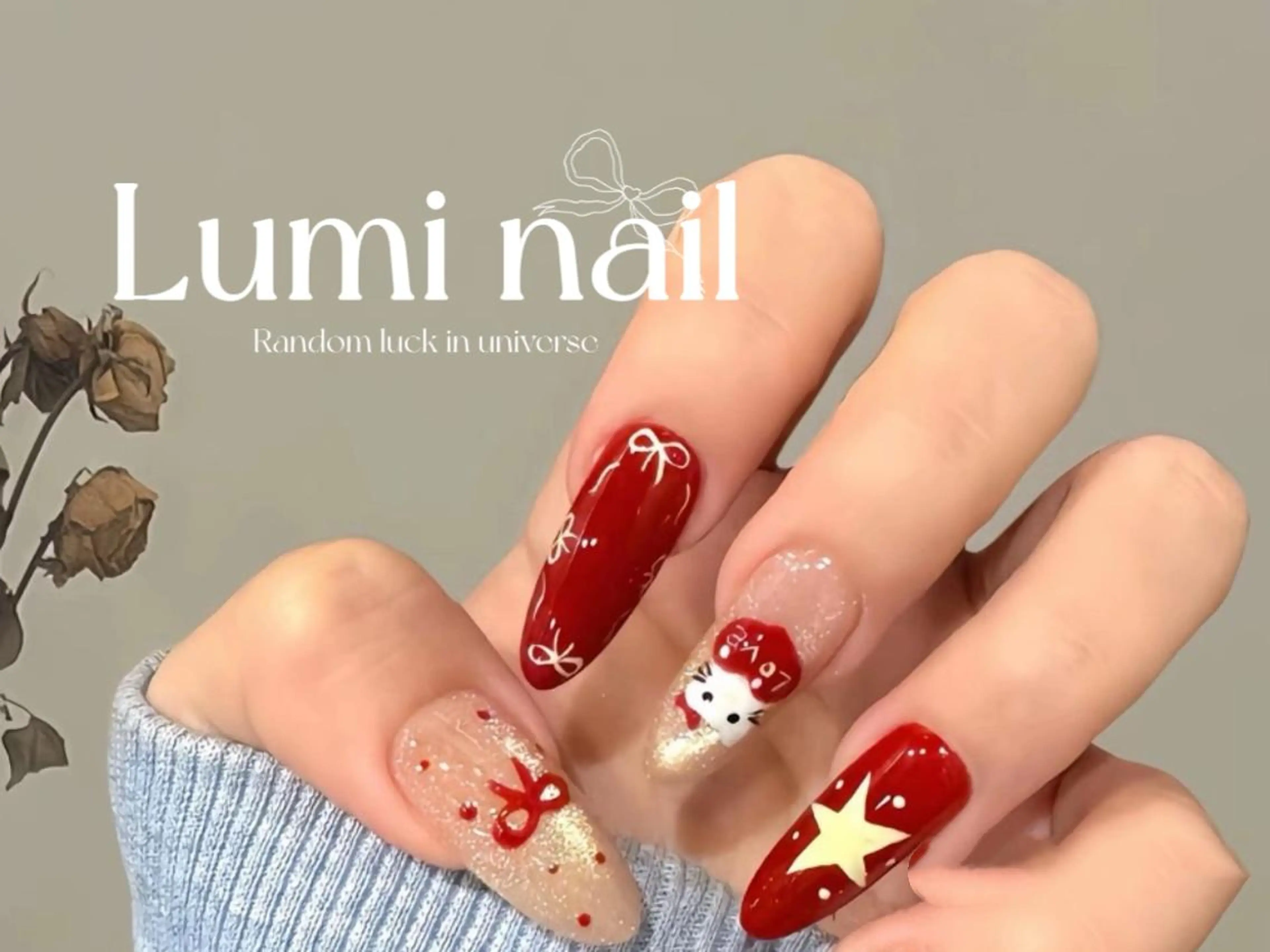 ネイル ツイードネイル 冬ネイル クリスマス 神崎 理沙のネイルデザイン