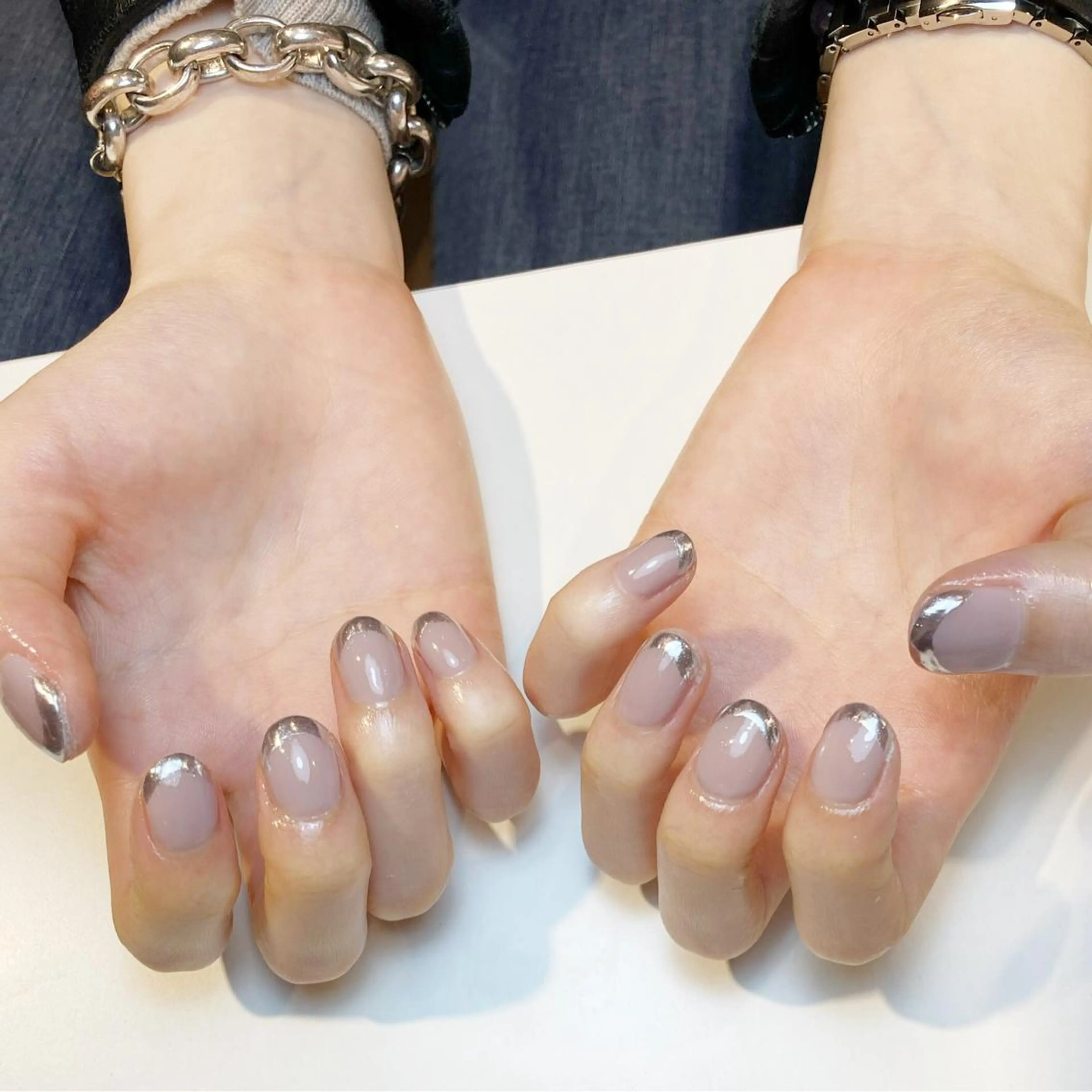 ネイル フレンチネイル ミラーネイル ハンドネイル Nail Salon liber所属・NailSalon liberのネイルデザイン