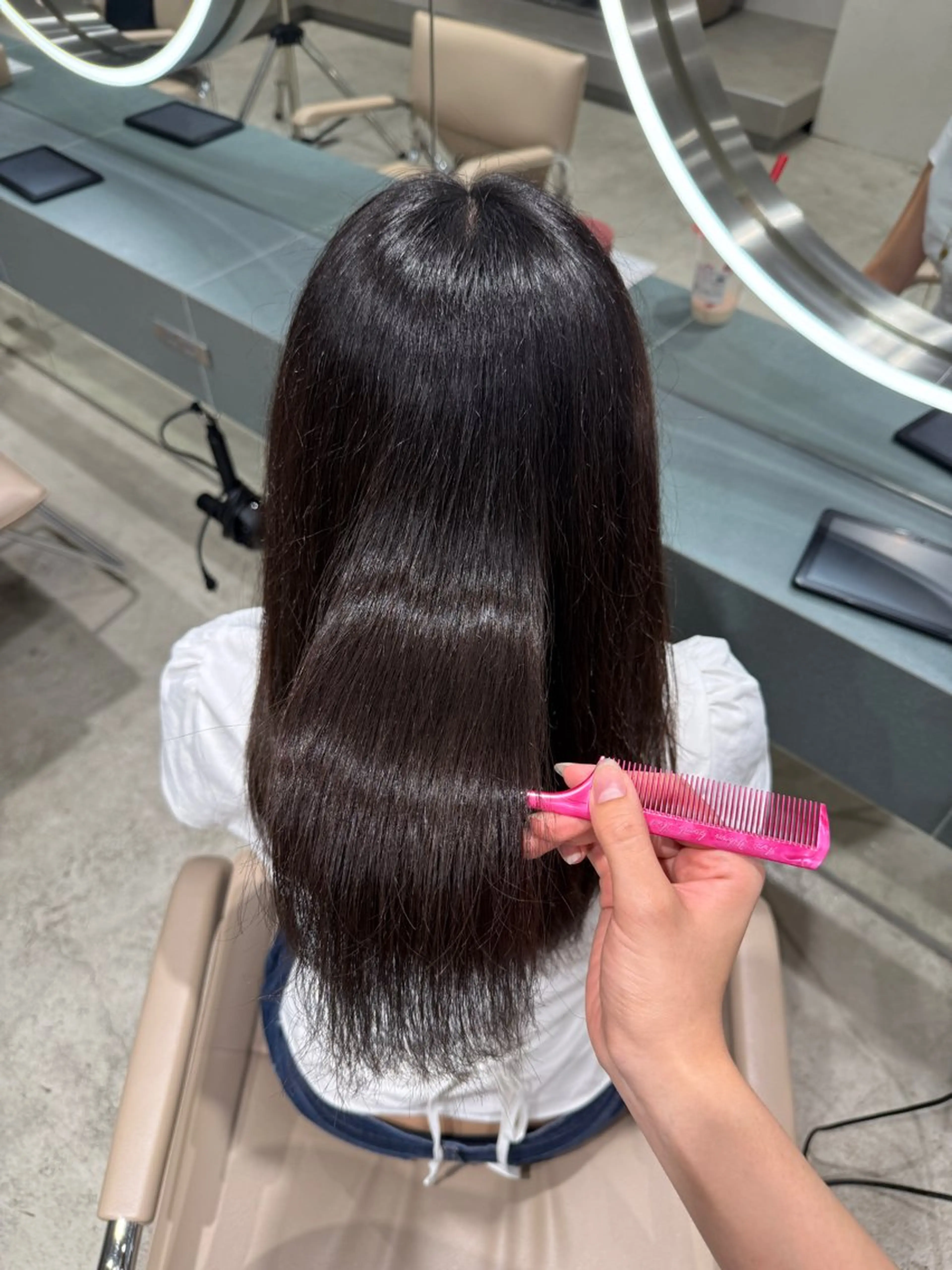 ミディアム カラー せな立川レディース メンズカットモデルのヘアスタイル